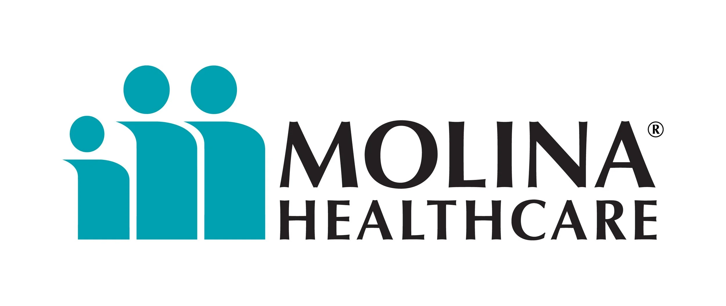 Logo for Molina Healthcare featuring three stylized blue human figures next to the name 'Molina Healthcare' in bold black letters.