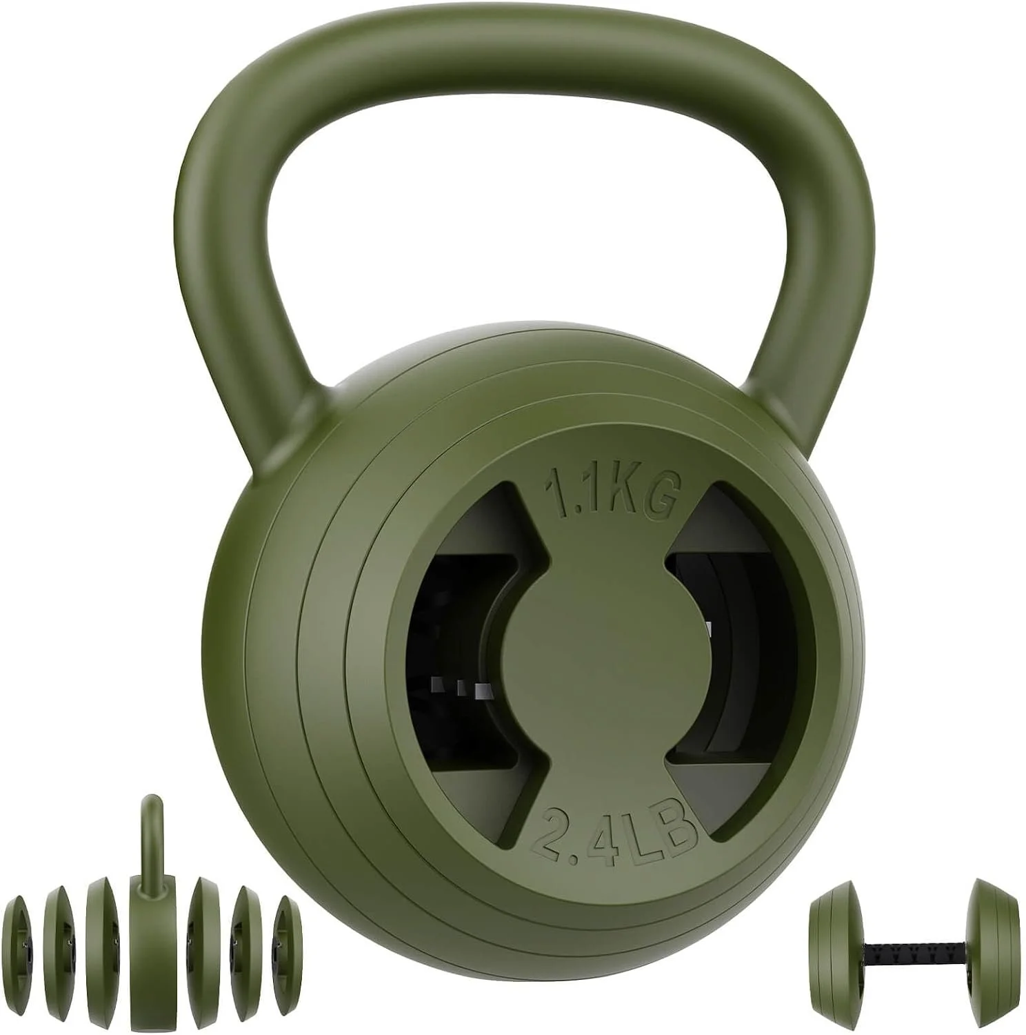 2-in-1 Adjustable Kettlebell for Home Gym Strength Training | 15-45 LB Kettlebells Weight Set
