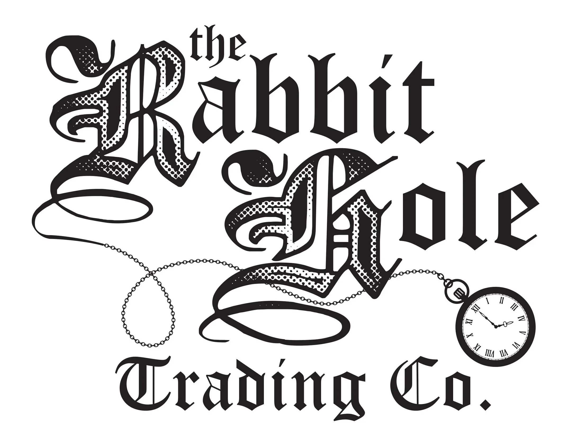 Black and white tattoo-style text that reads 'the night is darkest before the dawn' with a pocket watch, chains, and decorative elements.