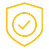 Yellow shield with a check mark in the center