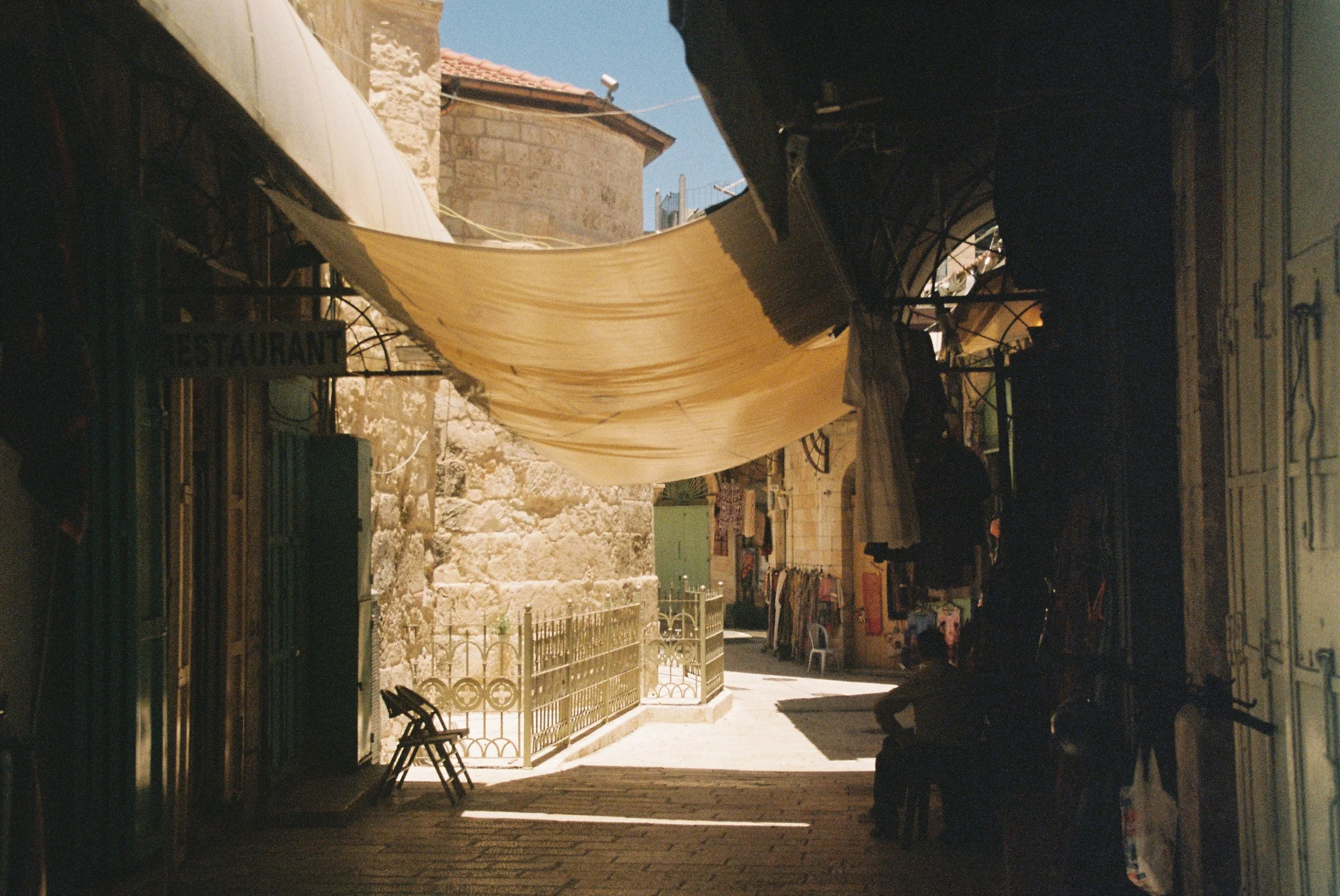 Old City Shuk, Jerusalem, 2026, Digital Scan from a Color 35mm Negative, 4” x 6”