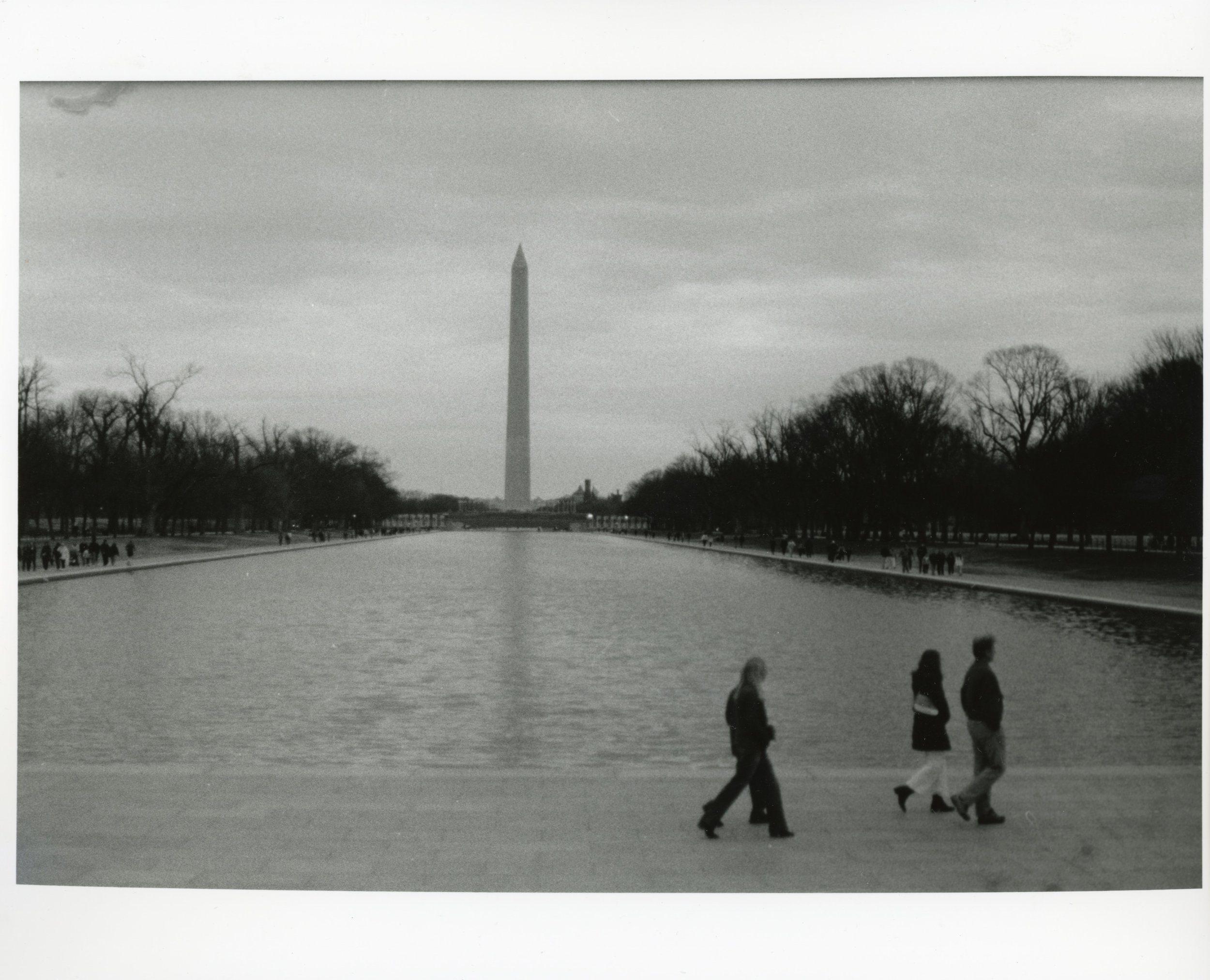Washington Monument in the Distance, 2026, Gelatin Silver Print from a B&W 35mm negative, 8” x 10”