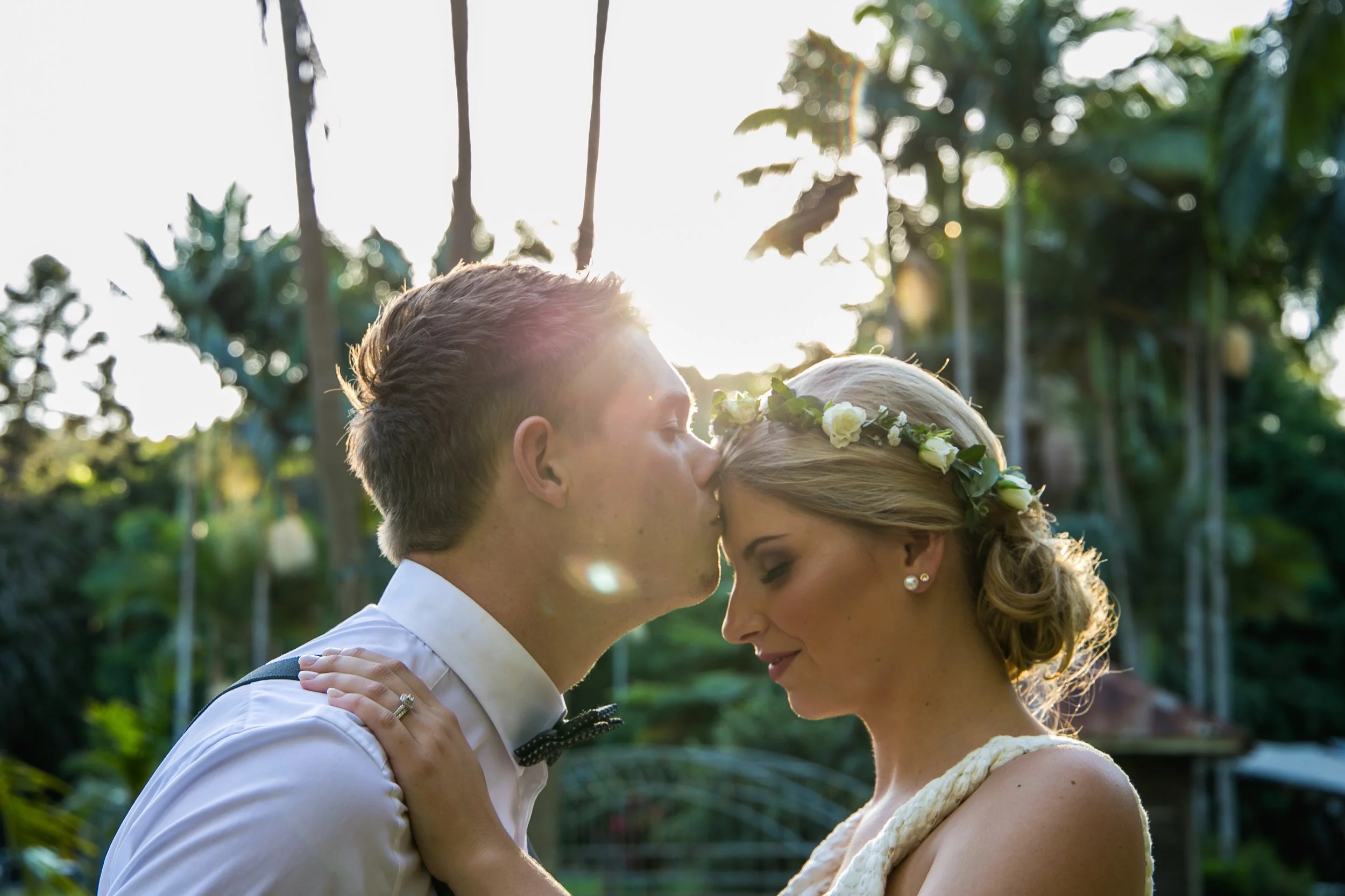 A couple who decided to get married at Boomerang Farms during golden hour and perfect light.