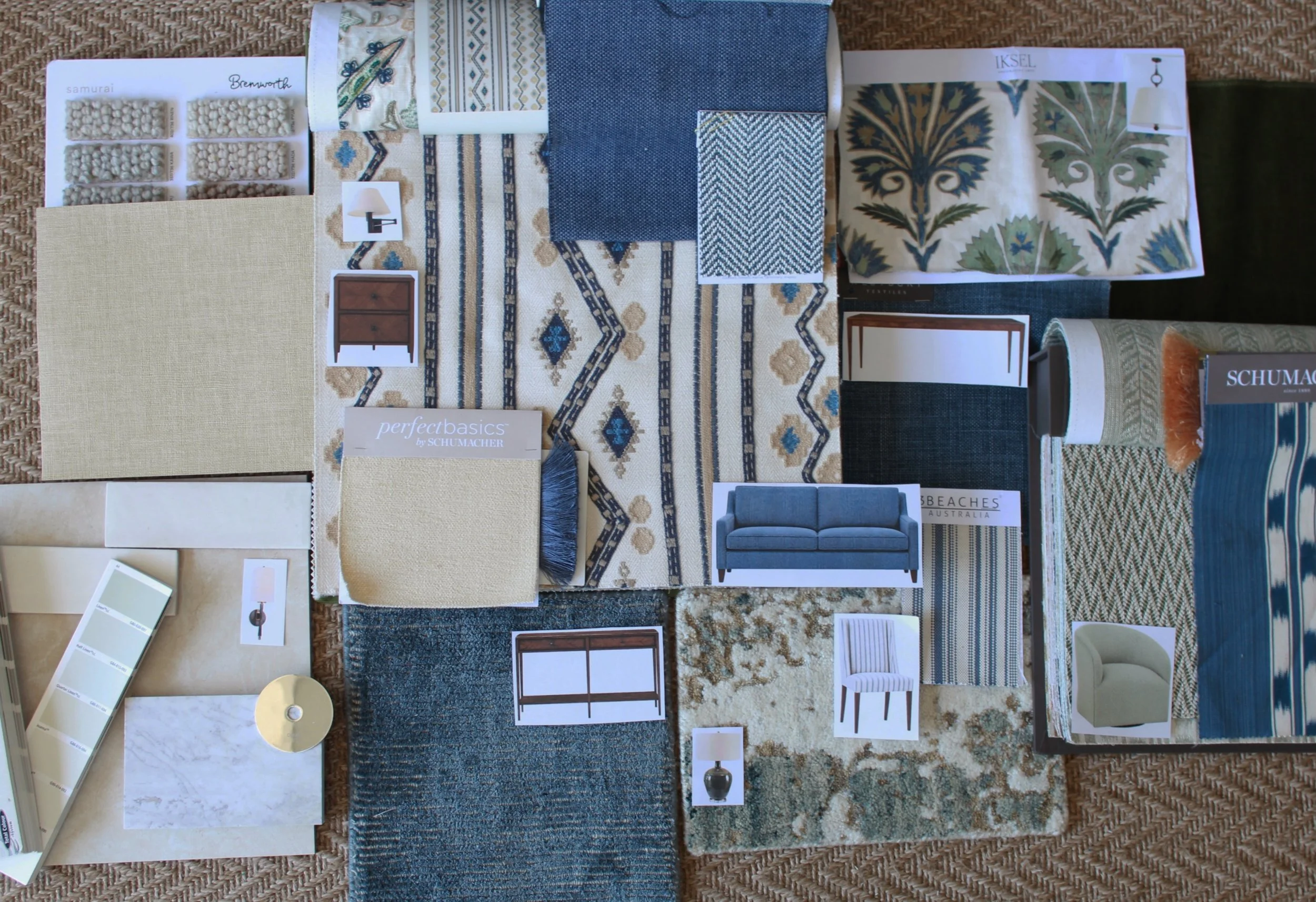 Our South Brisbane apartment is taking shape with a refined, contemporary feel, built around denim blues, moss greens and aged bronze accents. 
We are so excited watching this one come to life so quickly! Stay tuned as we share more of this beautiful
