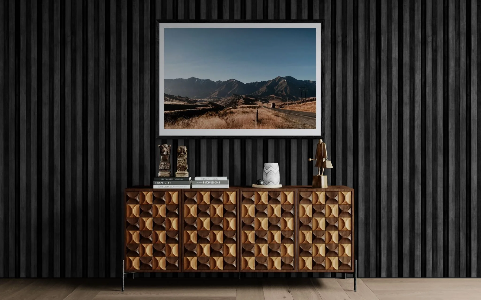 Minimal room with a fancy wooden cabinet.jpeg