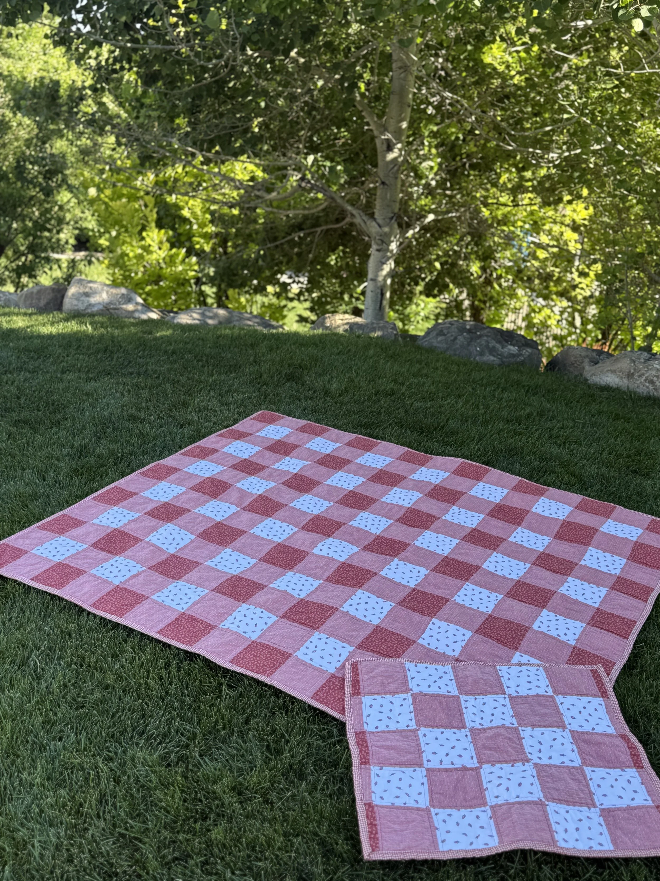 Custom Gingham Picnic Blanket