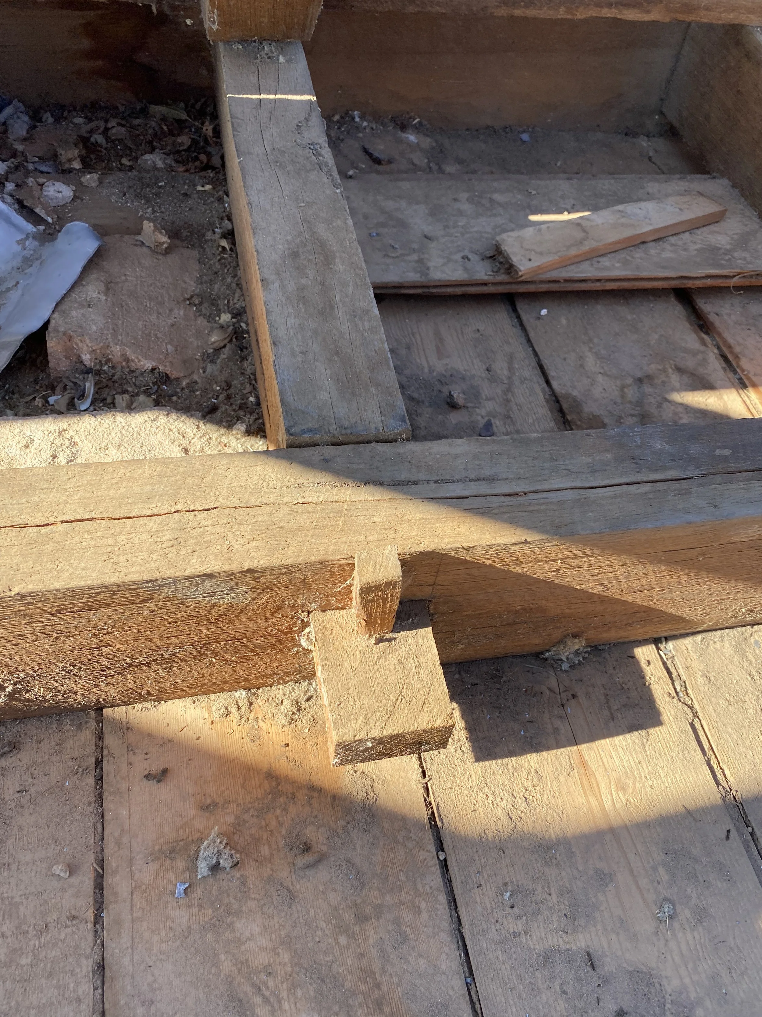 Original timber framing and traditional carpentry detail in heritage renovation work.  Heritage timber carpentry and restoration work by Melzer H.C. Building Co. in NSW