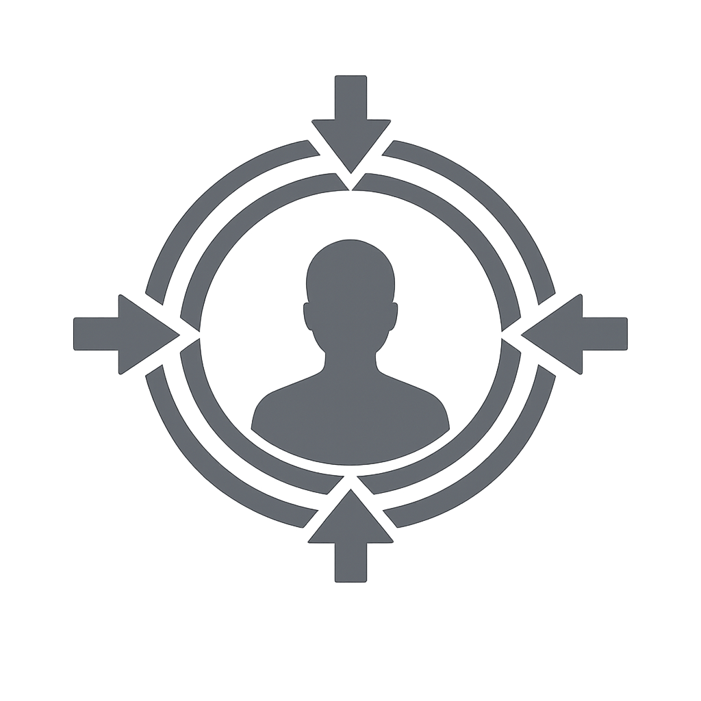 Symbol for kundeorienteret service med fokus på kundens behov, kvalitet og personlig service.