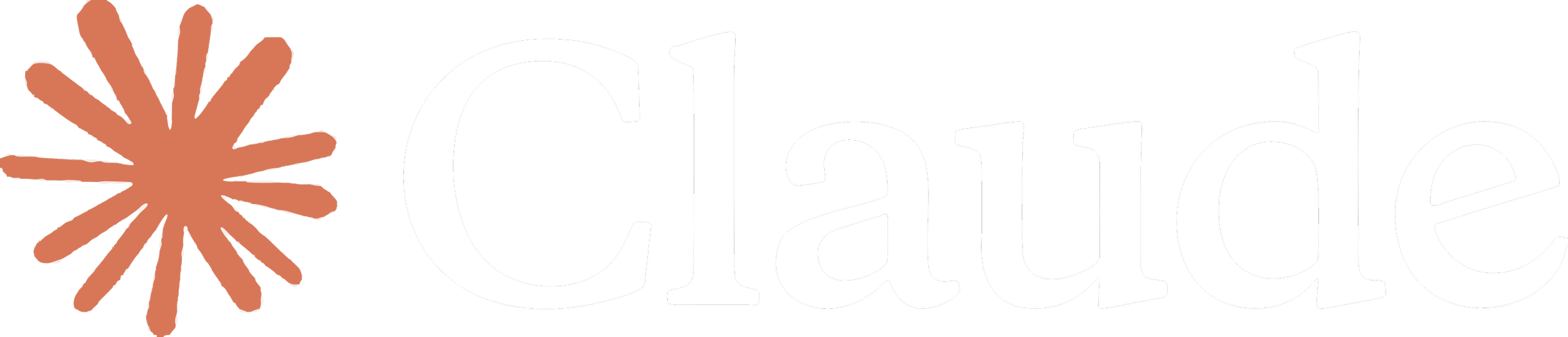 Das Bild zeigt das Logo von 'Clauce' mit einem stilisierten, orangefarbenen Stern oder Blume auf der linken Seite.