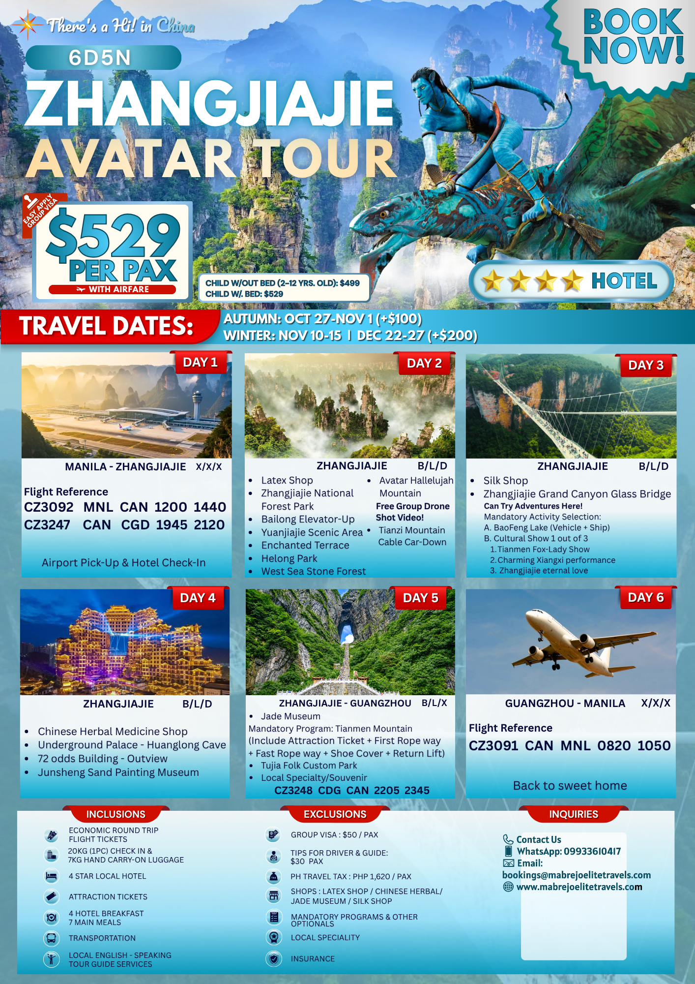6D5N Avatar Zhangjiajie (Shopping tour)