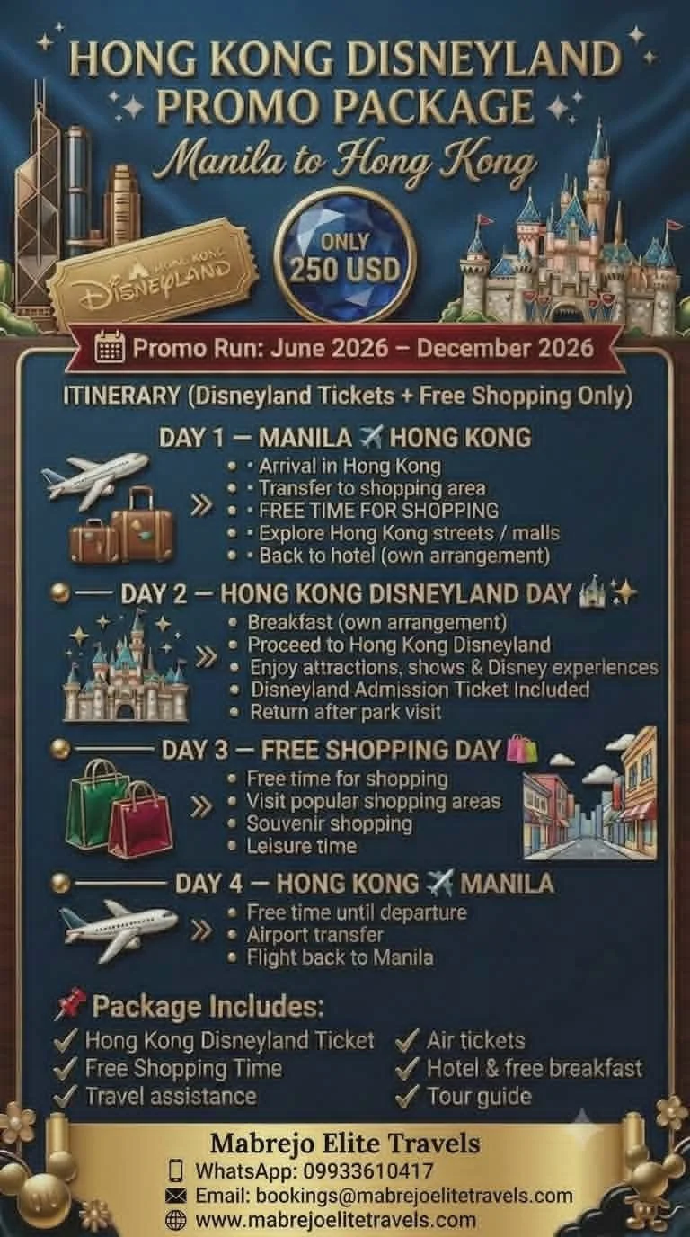 4D3N Hongkong Disney Land PROMO Package