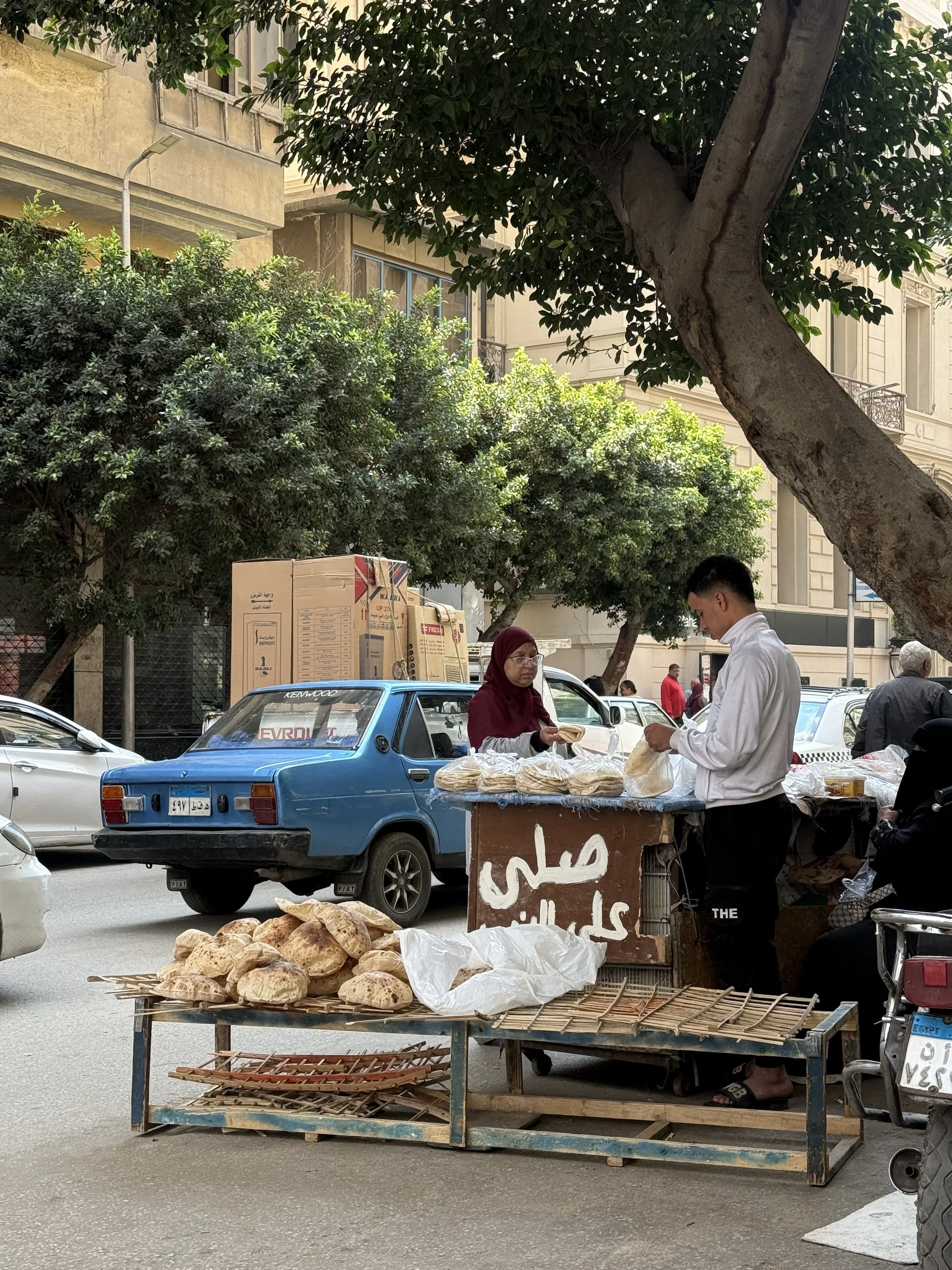 fresh bread in the street of Zamalek.jpeg