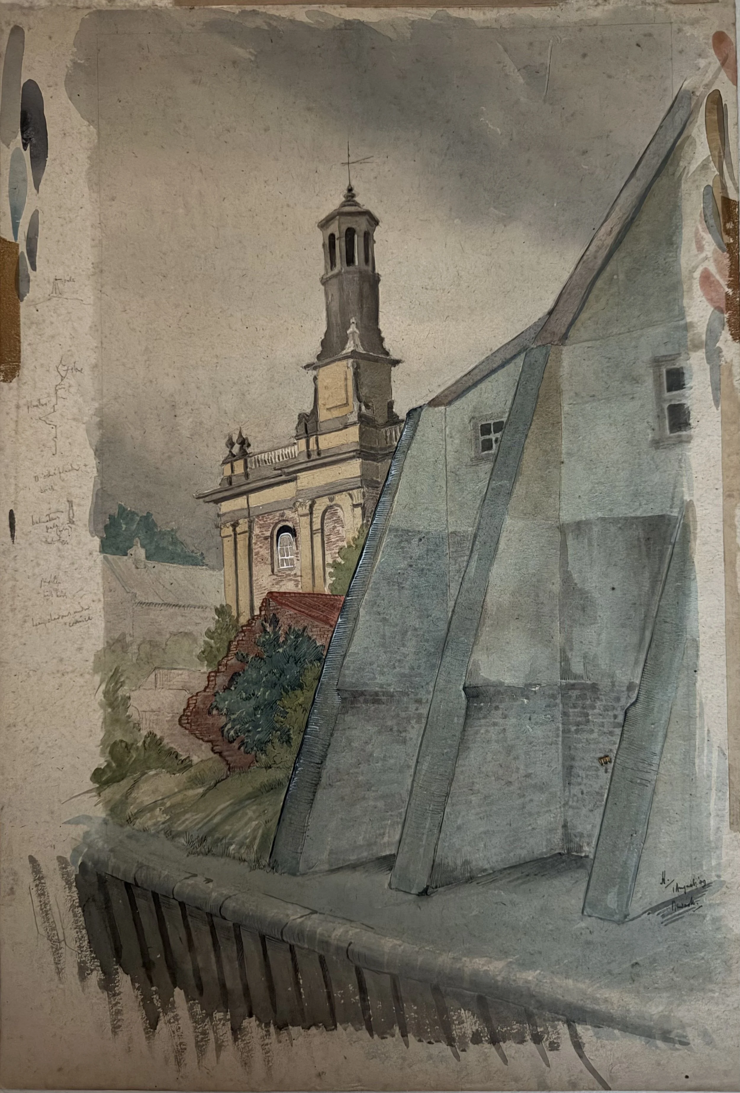 Corn Exchange (Rear), Newark-on-Trent. Watercolour on paper (22.5"x15")
1st August 1949