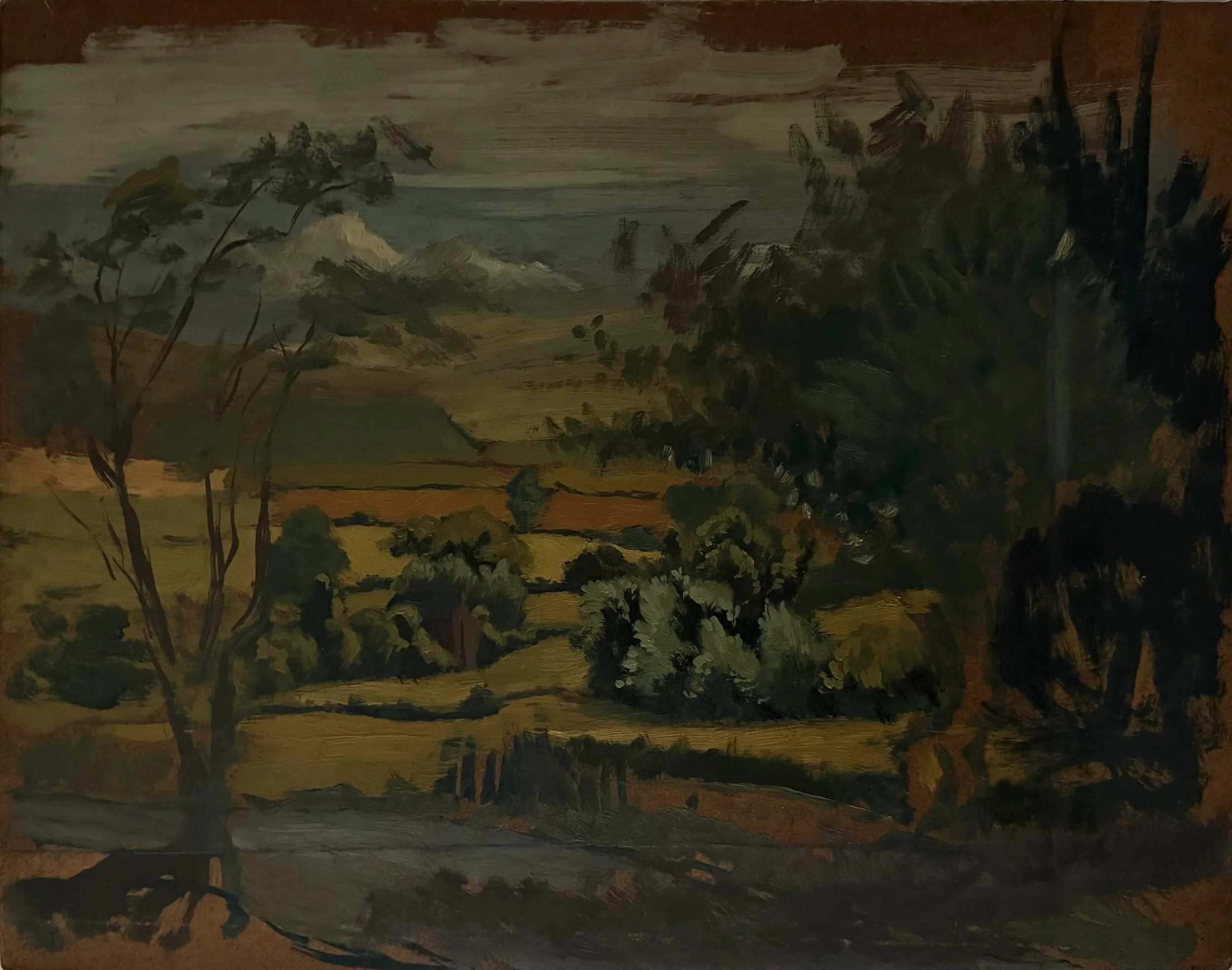 Rural landscape. Oil on board (17.25"x13.75")
6th August, 1985