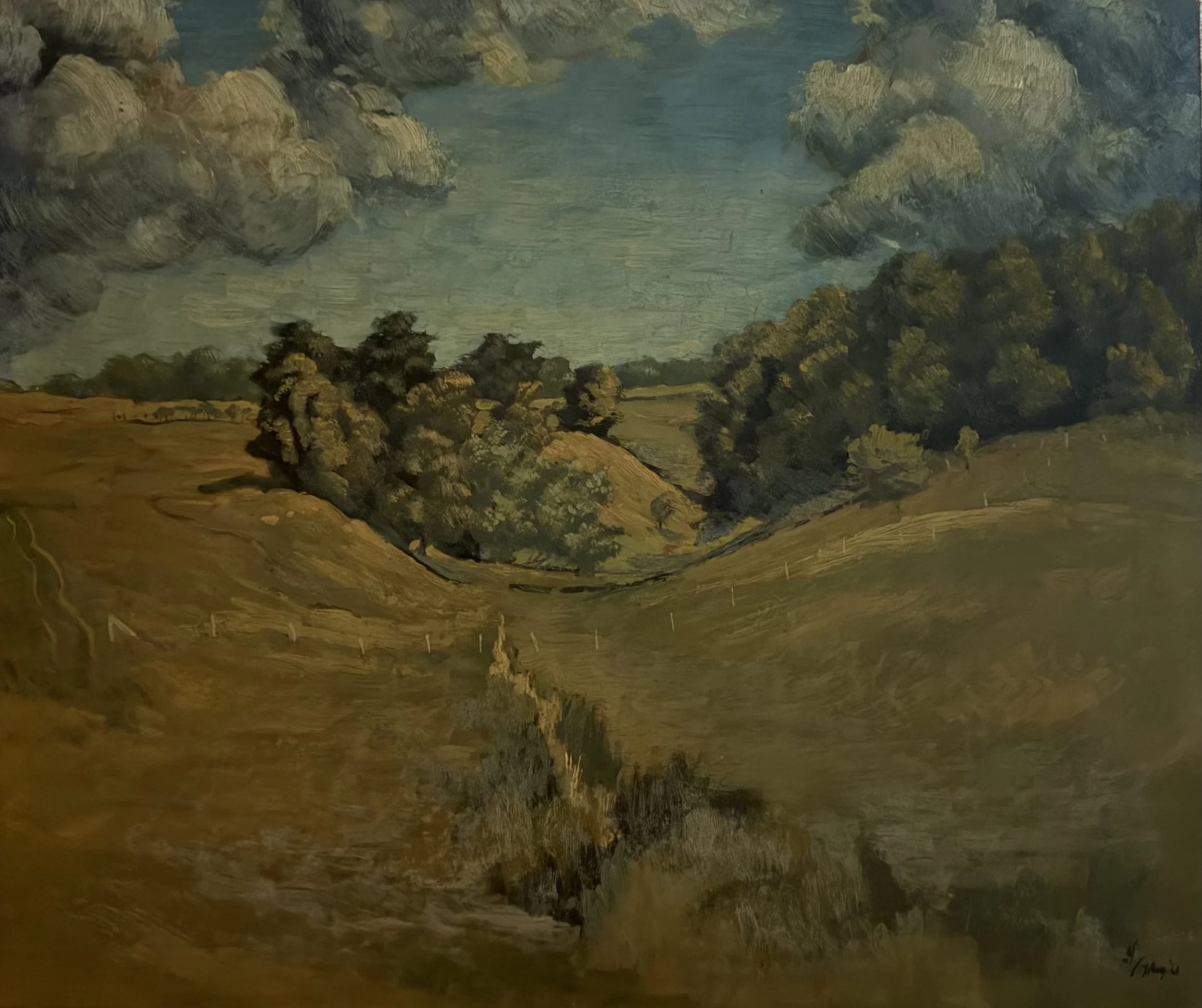 Rural scene. Acrylic on board (19.5"x16.5")
7th August, 1961