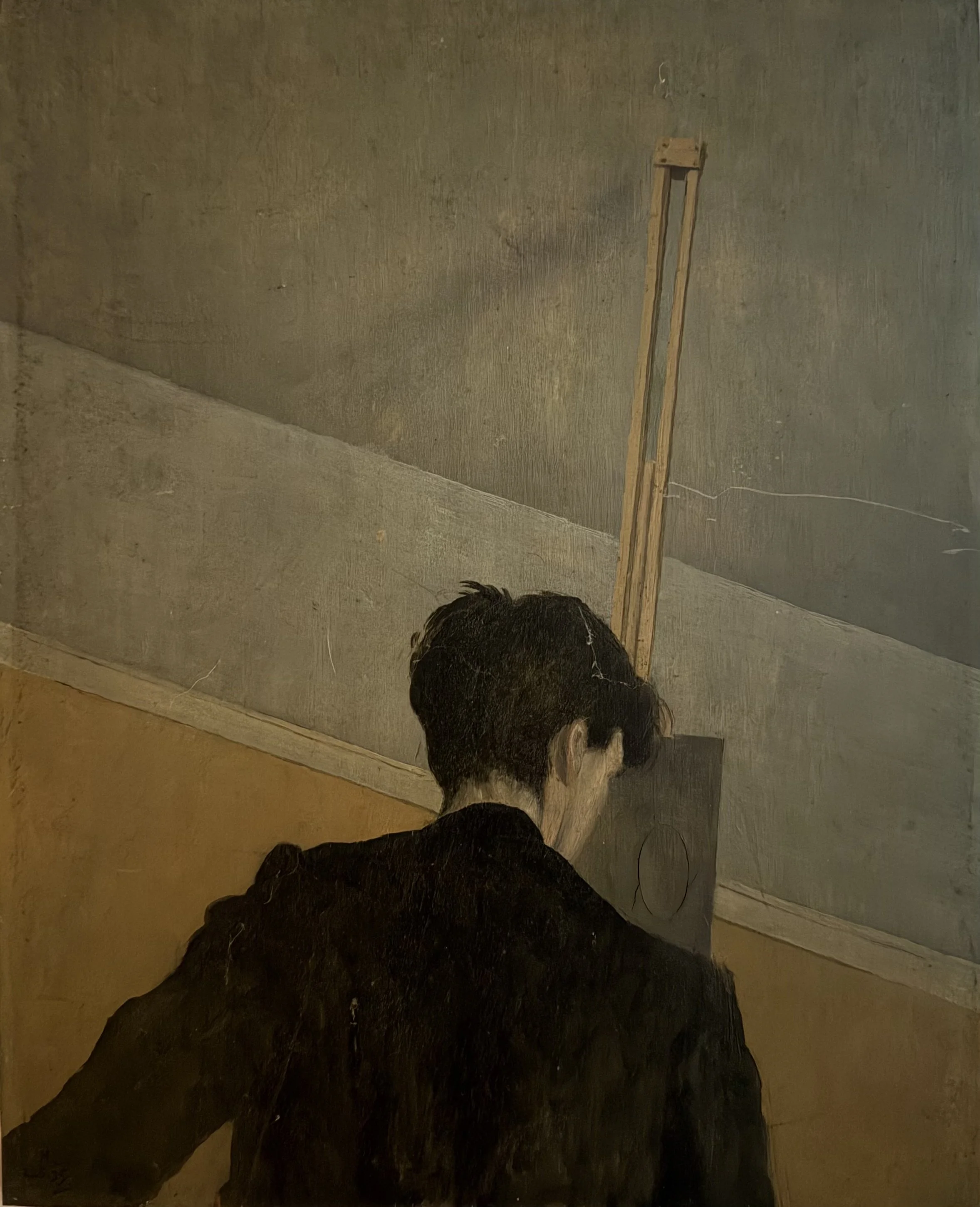 Self portrait. Acrylic on board (13.25"x11")
2nd March, 1935