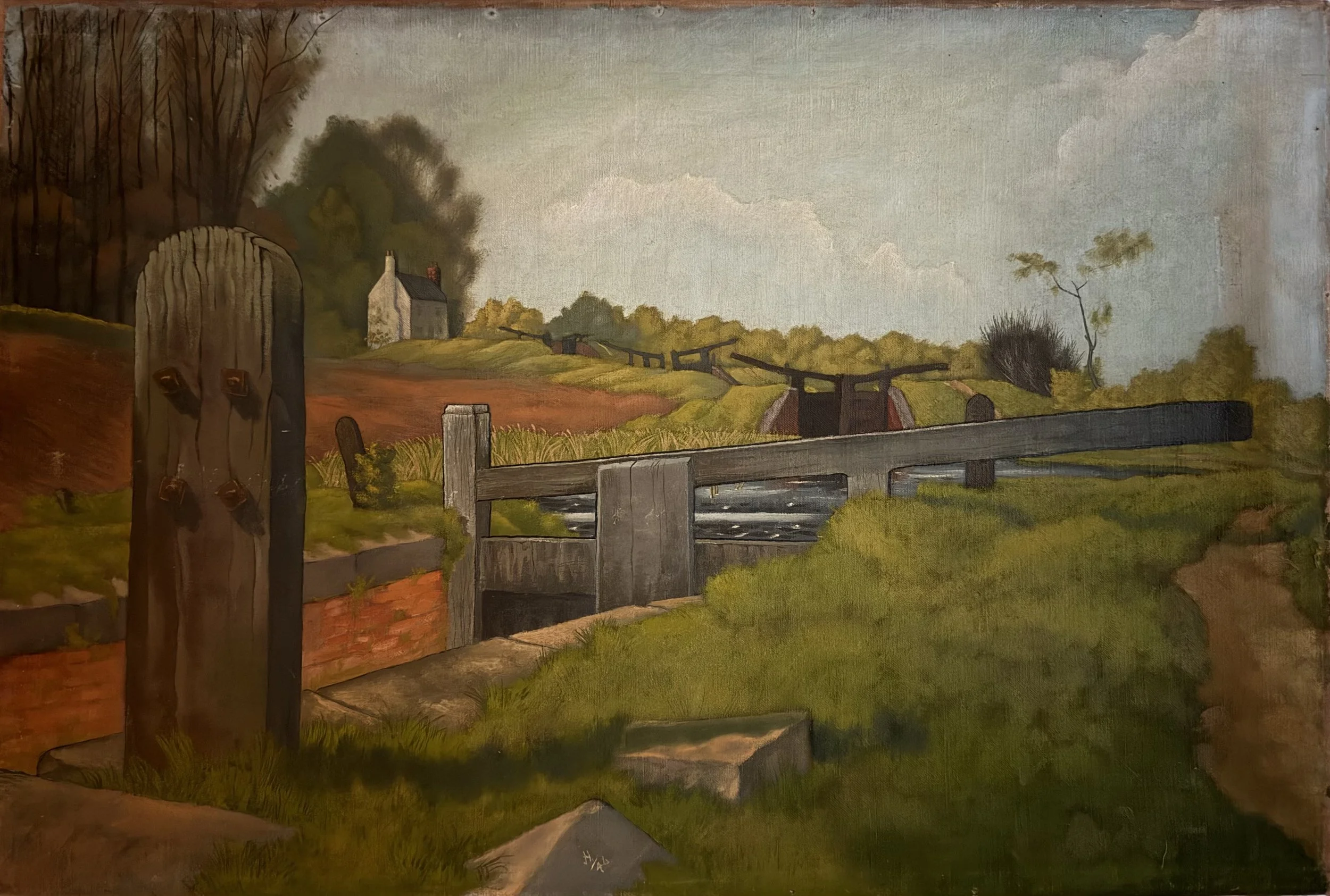 Flight of locks. Acrylic on board (30"x20")
1946