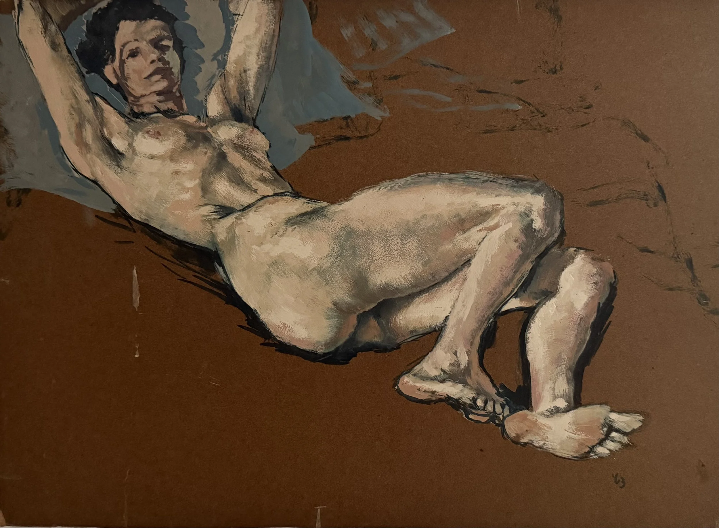 Reclining nude. Acrylic on board (23.5"x17")
1963