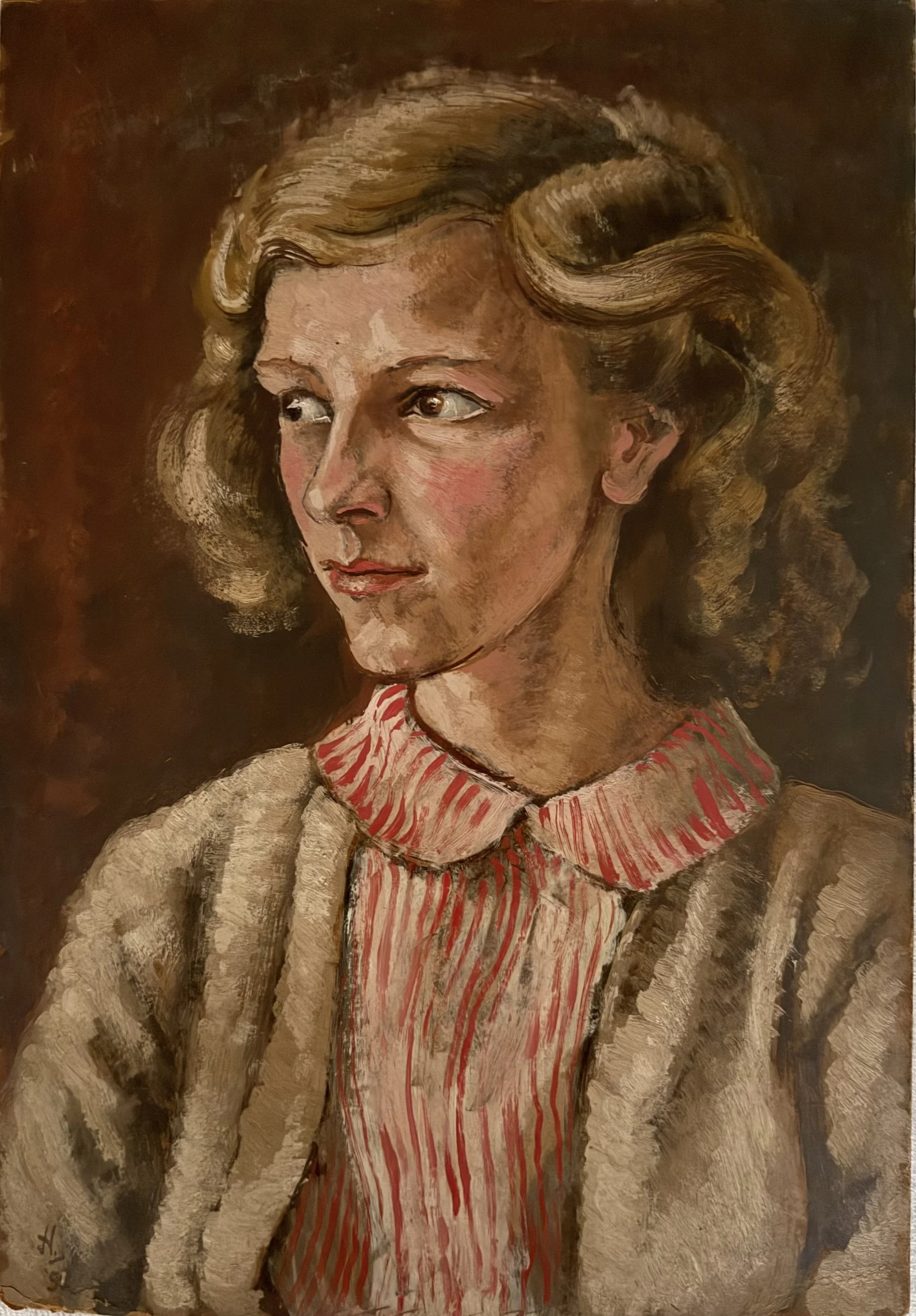 Portrait of a woman. Oil on board (16"x11")
1951