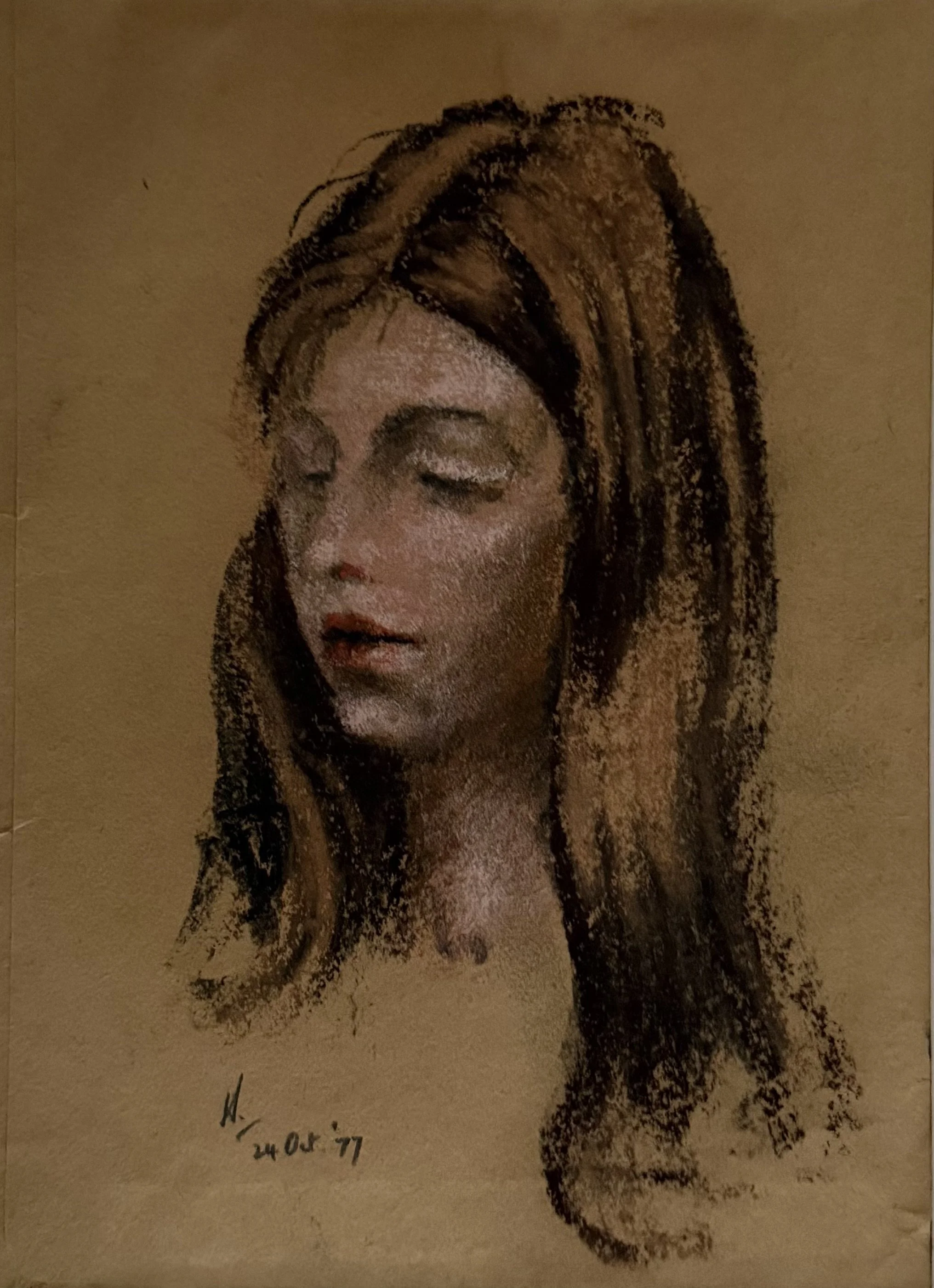 Portrait of a Girl. Pastel on paper (10"x7.5")
24th October, 1977
