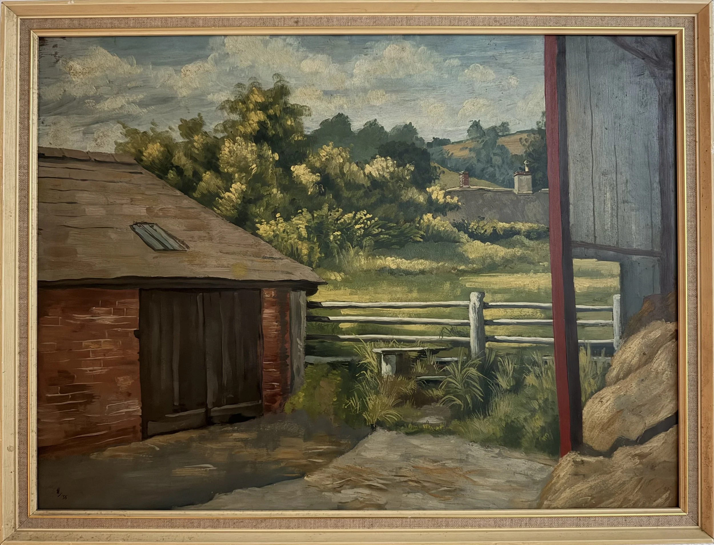 Farmyard, Ledbury, North Salop. Oil on board (24"x18"). 1955