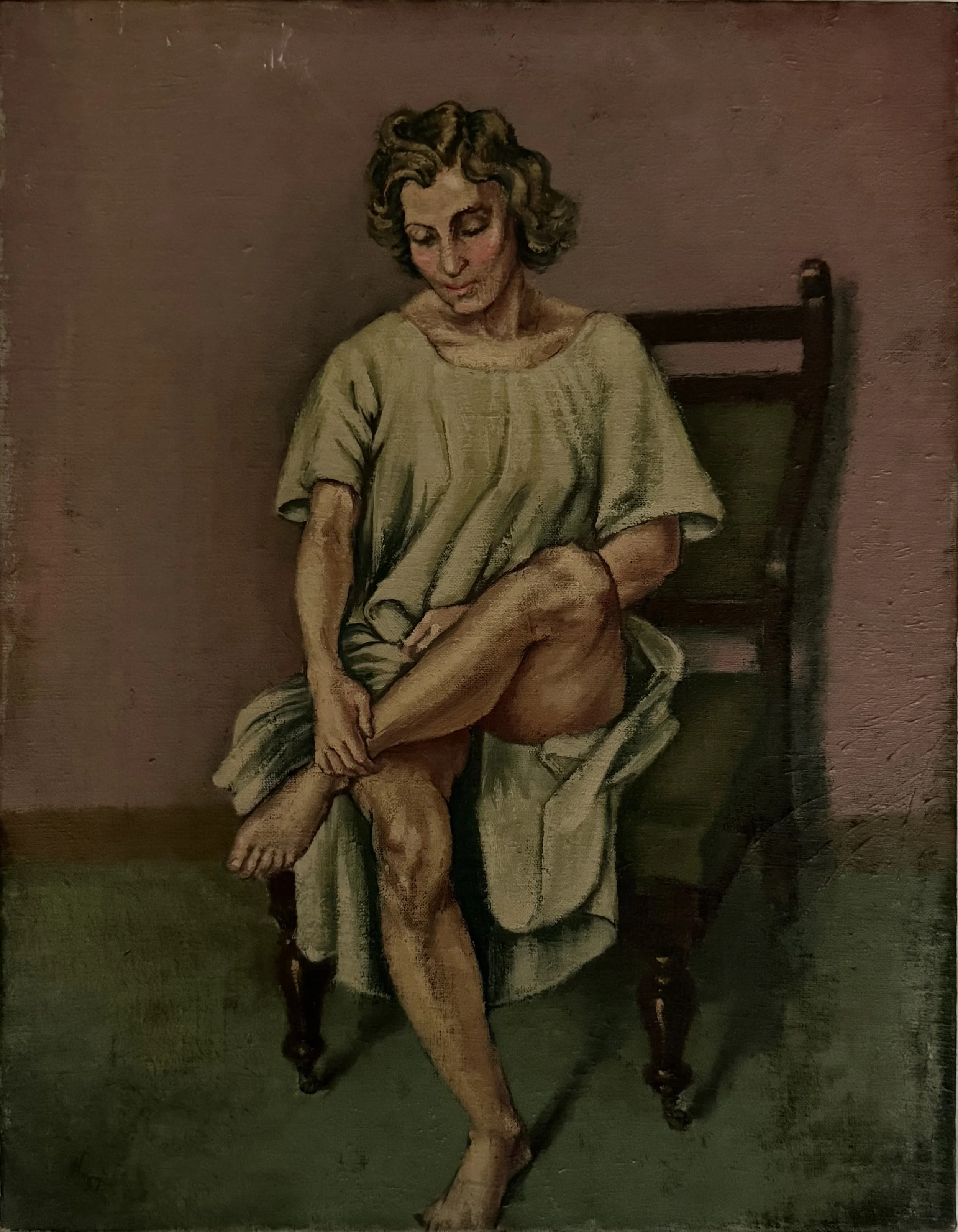 Seated woman. Acrylic on canvas (23"x18")
1957