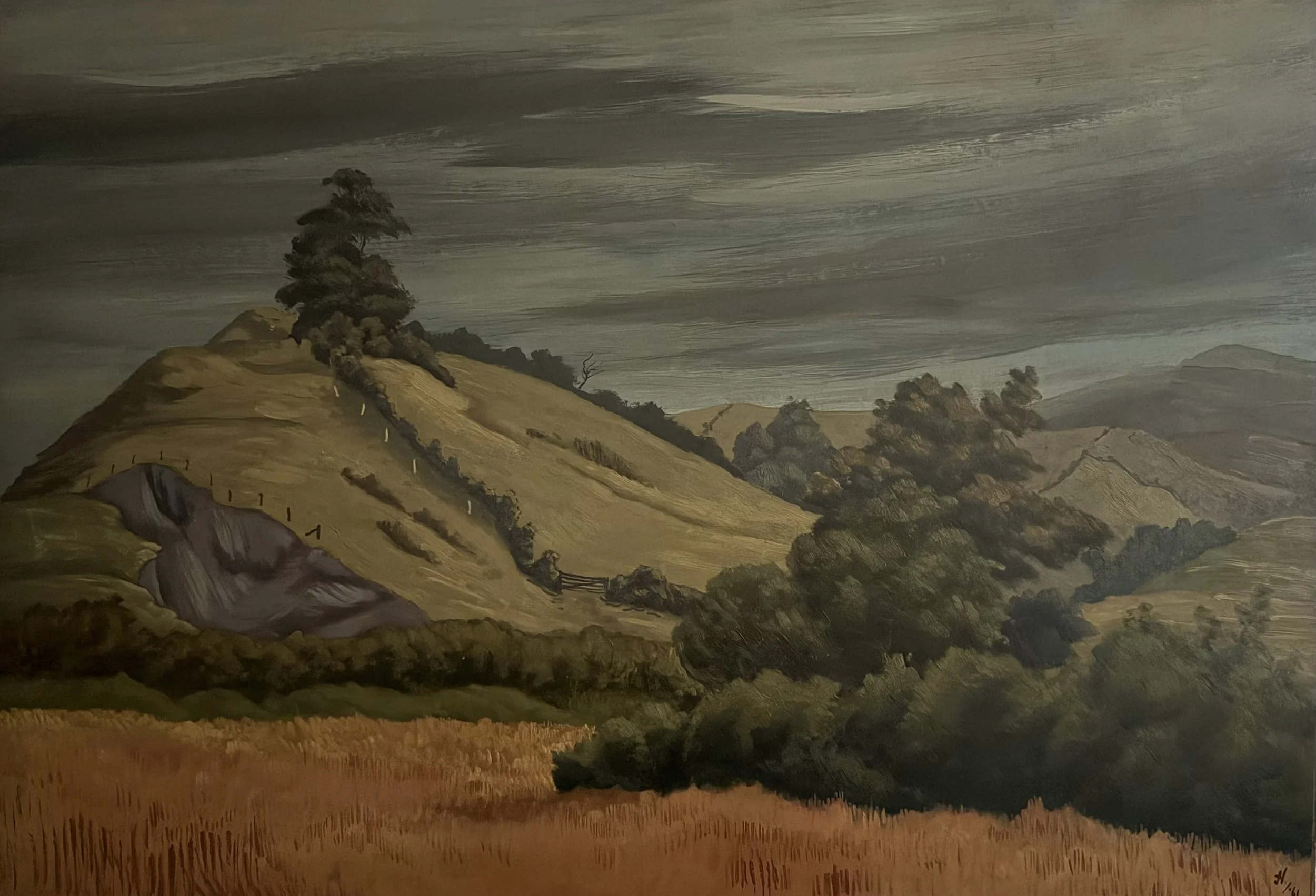 Rural Hillside. Oil on board (30"x2-.75")
1961