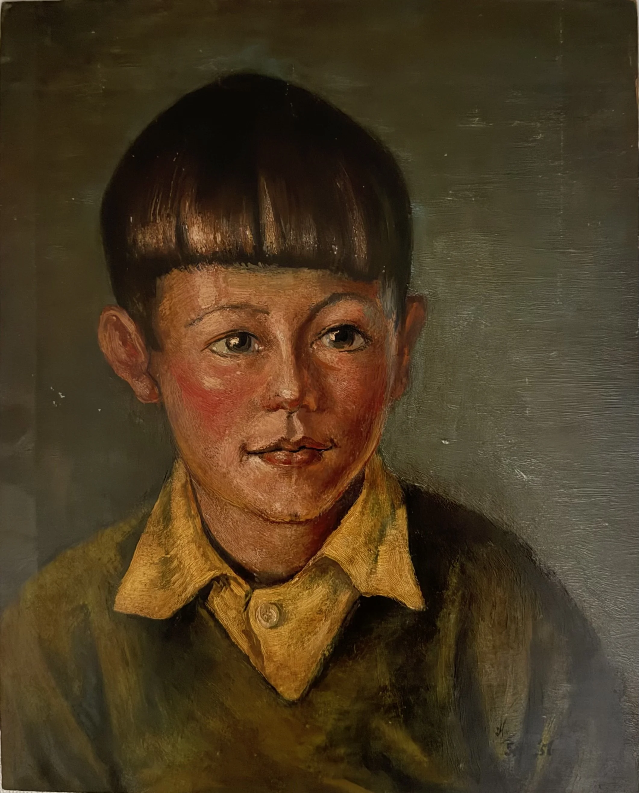 Portrait of a boy. Oil on board (14.5"x11.75")
1957