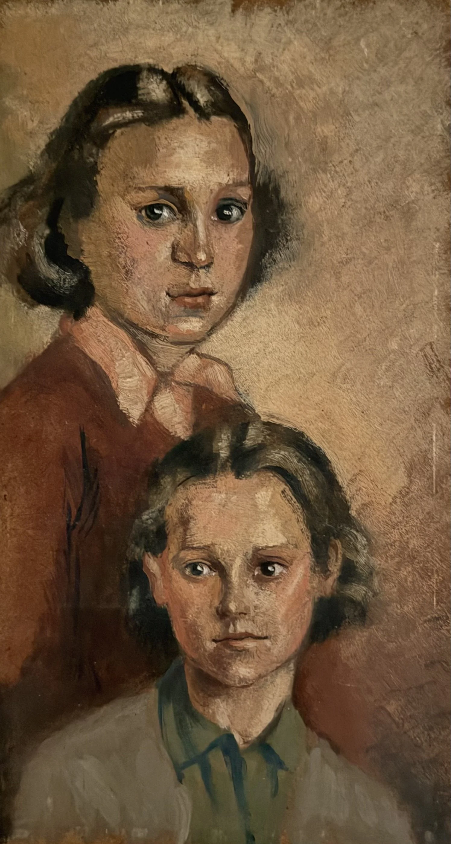 Mother & Daughter. Oil on board (10"x5.75")
Undated.