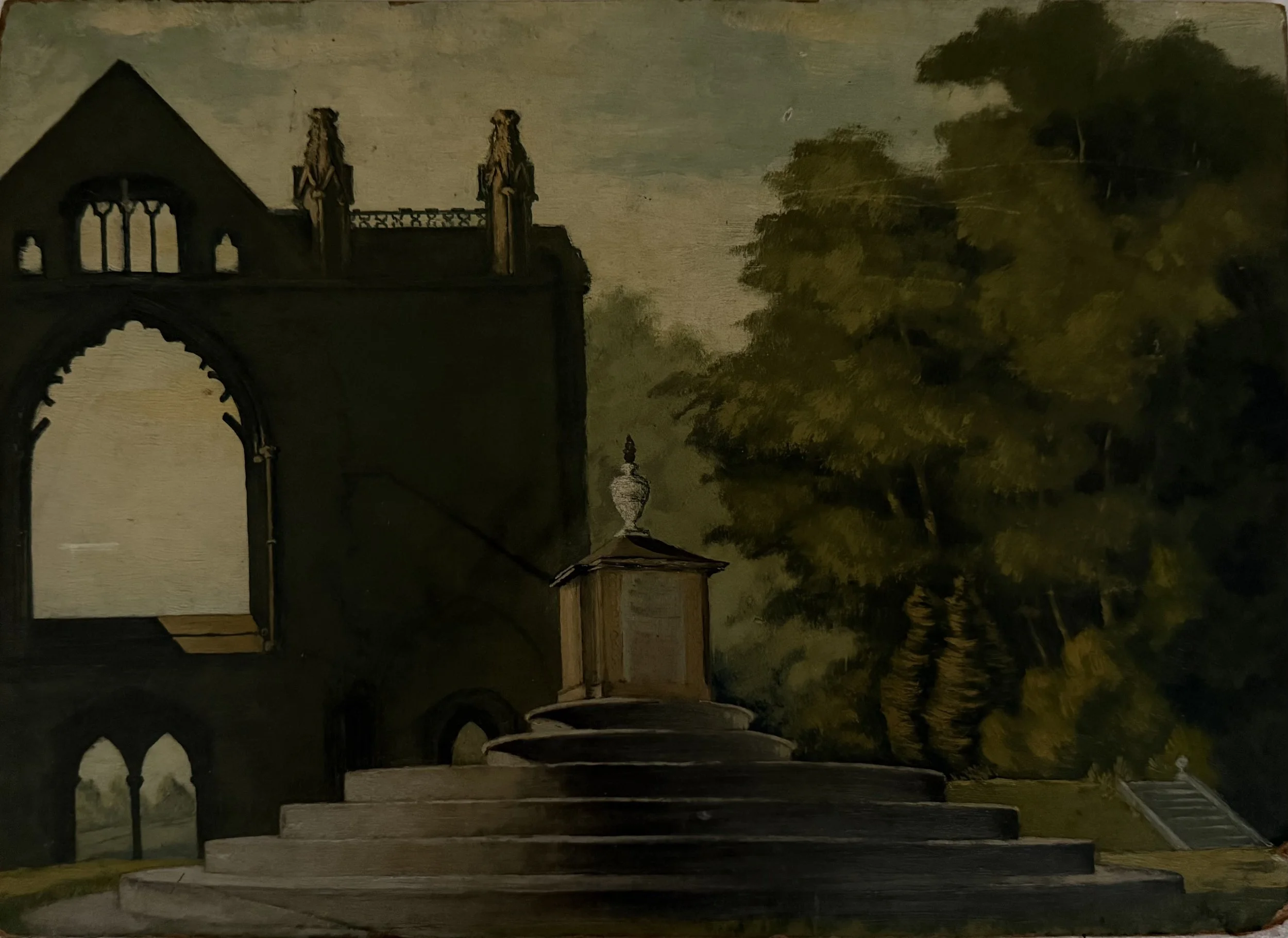 Newstead Abbey, Ravenshead, Notts. Oil on Board (15.75"x11.5"). 1947