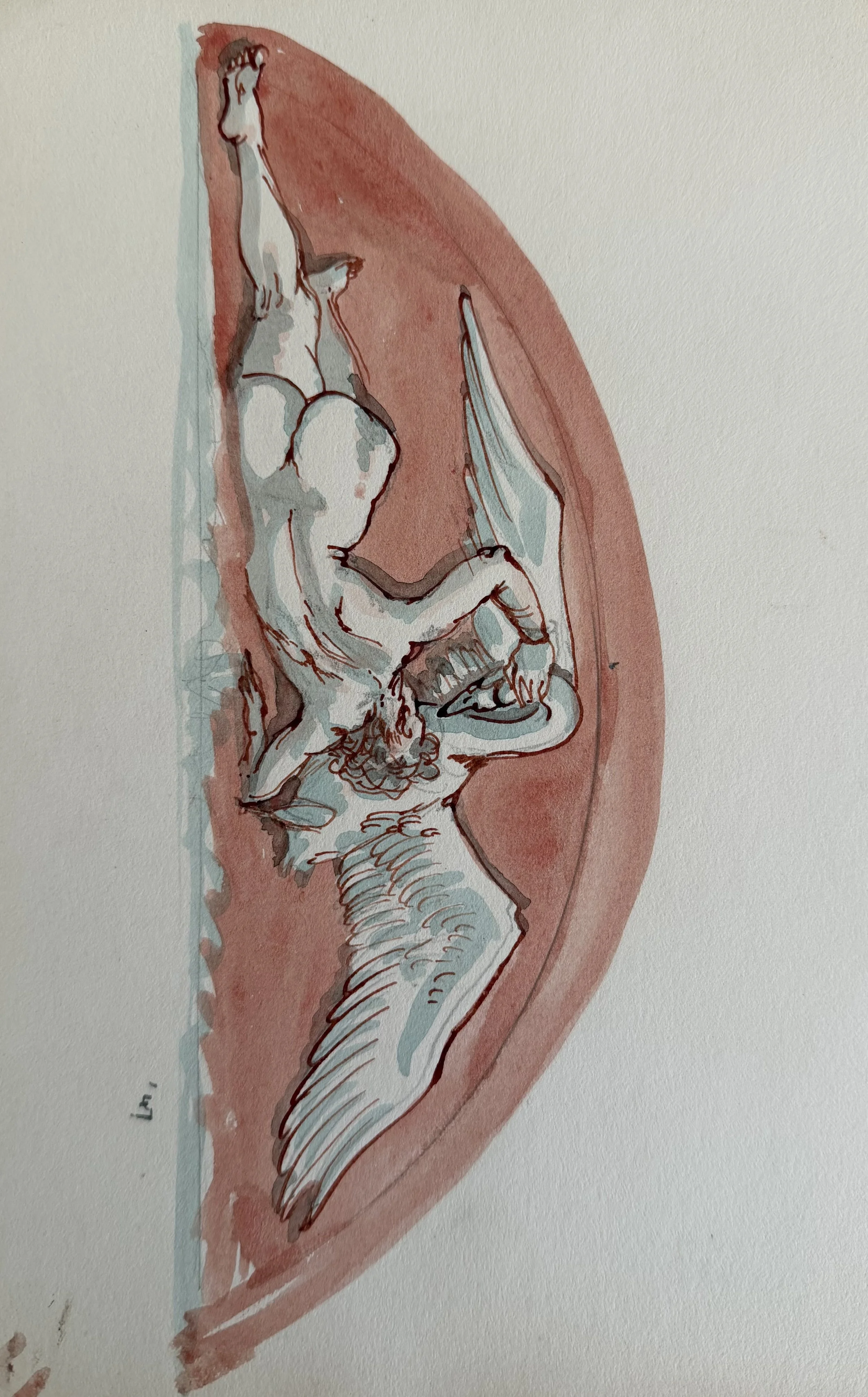 Leda & the Swan. Ink & wash (10"x7")
1947