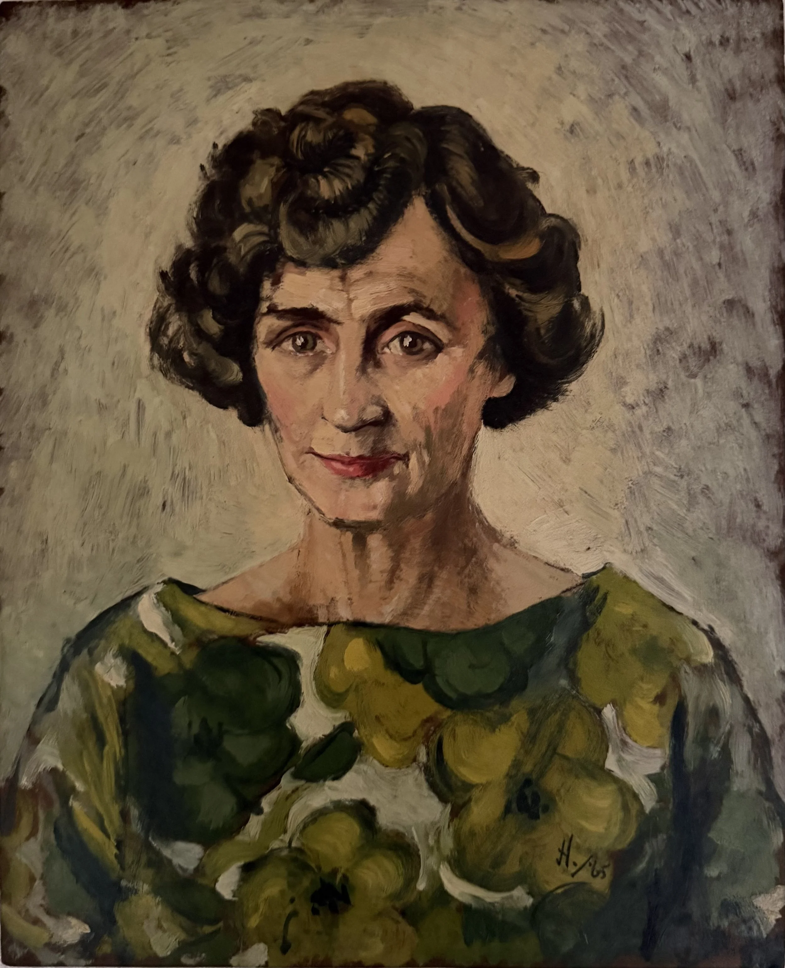 Portrait of a woman. Oil on board (14.5"x11.75")
1965