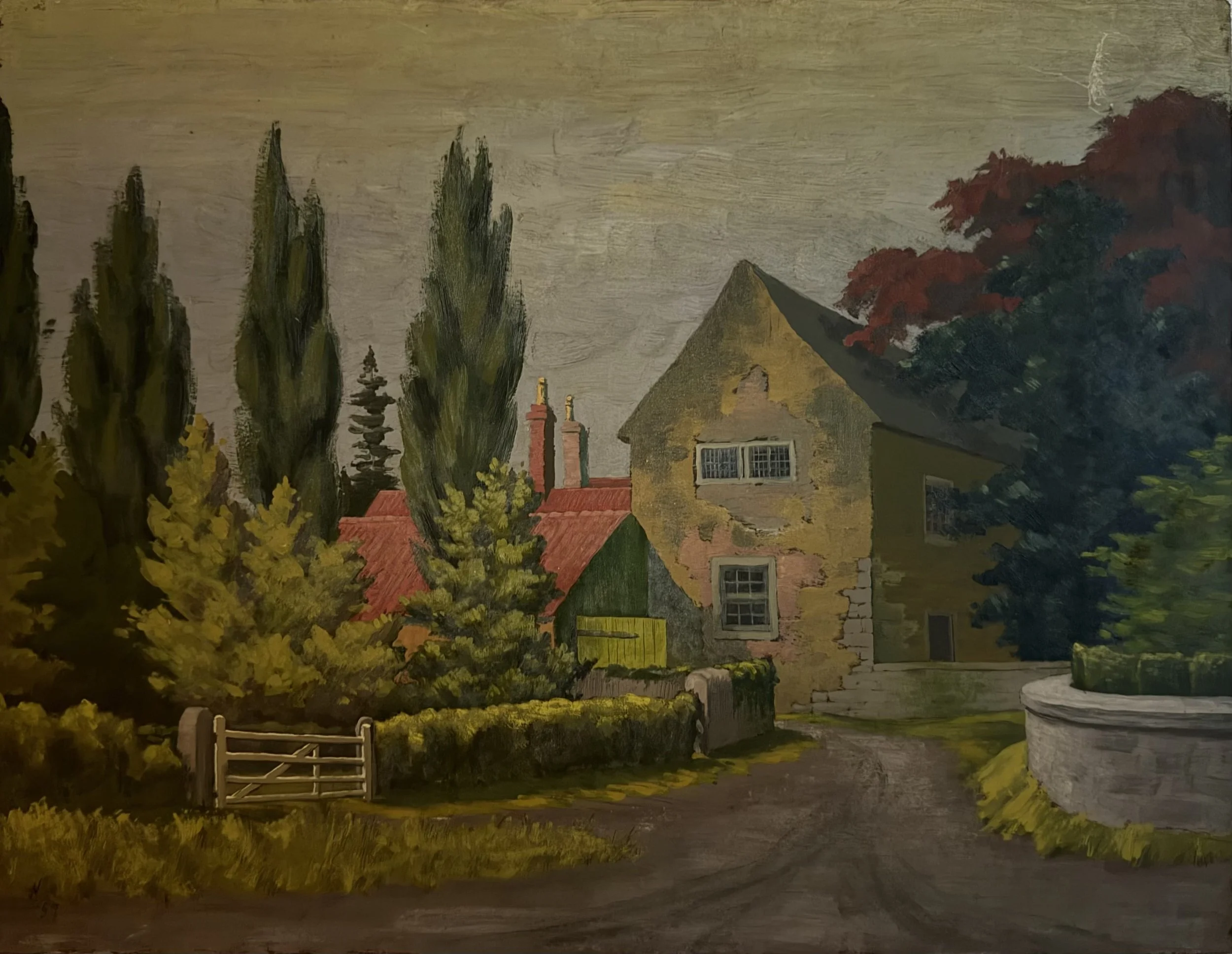 Country house. Acrylic on board (20"x16")
1959
