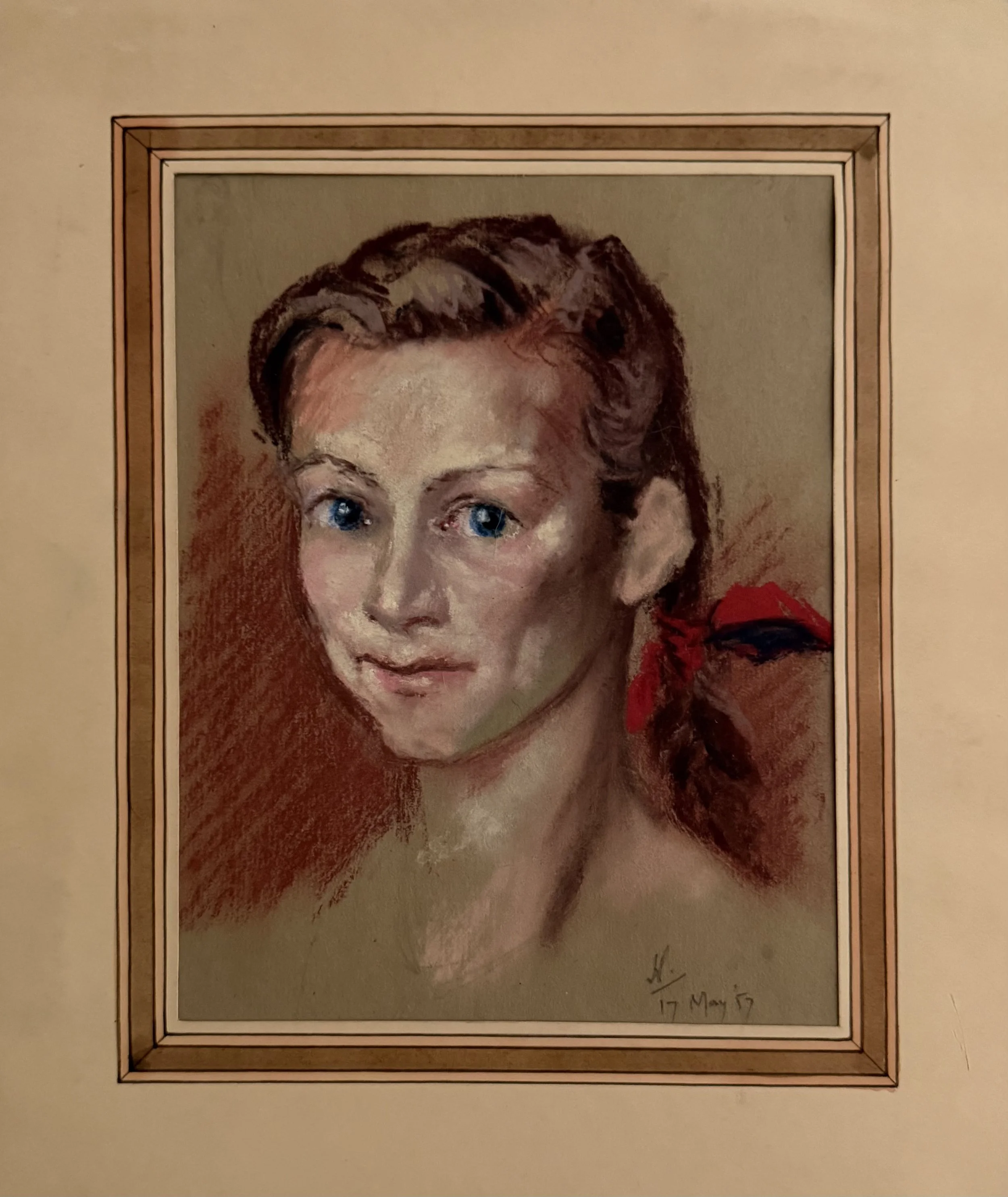Portrait of a girl. Pastel on paper (11"x9")
17 May, 1957