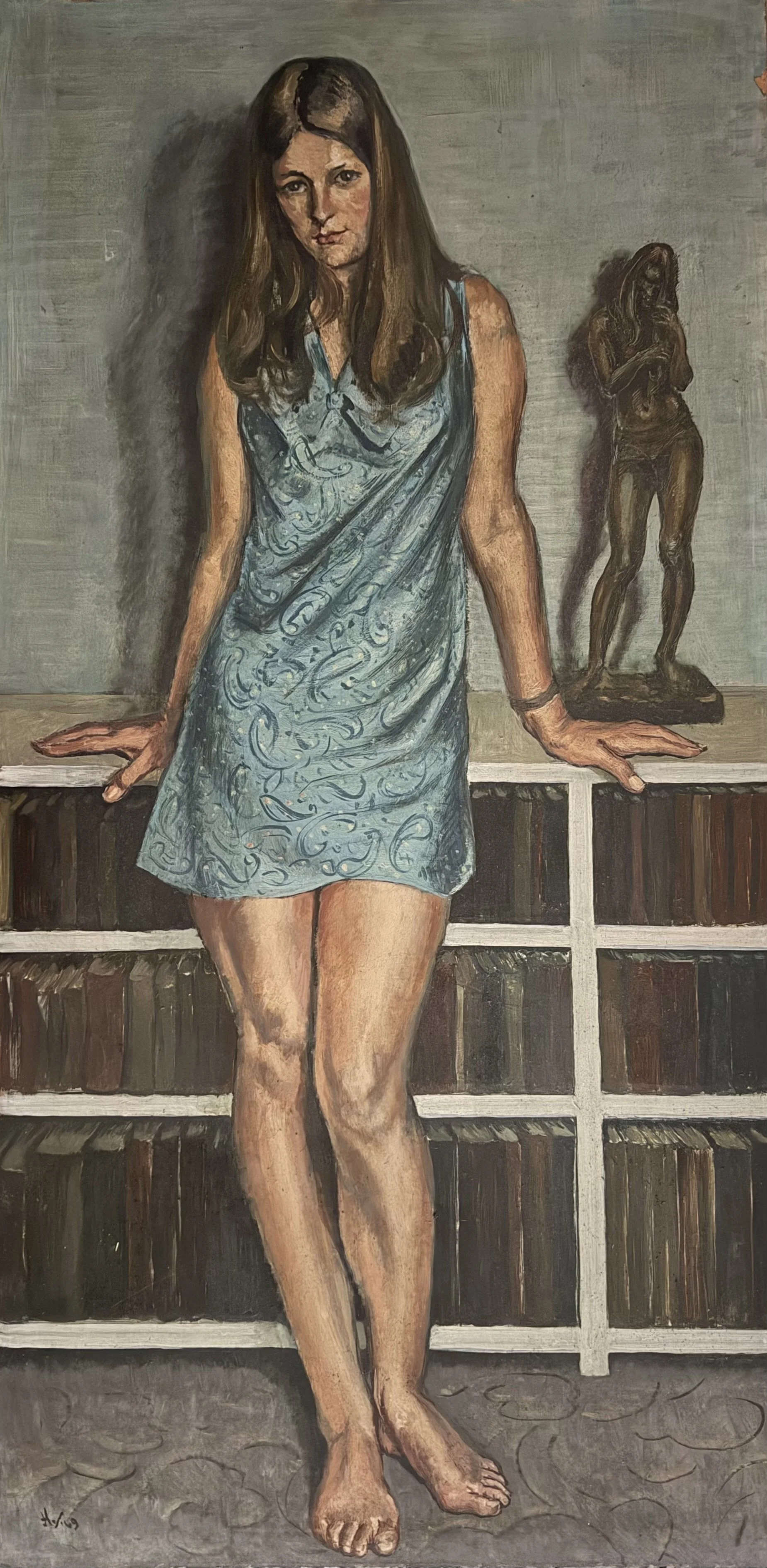 Woman in blue dress. Oil on board (48"x24")
1969