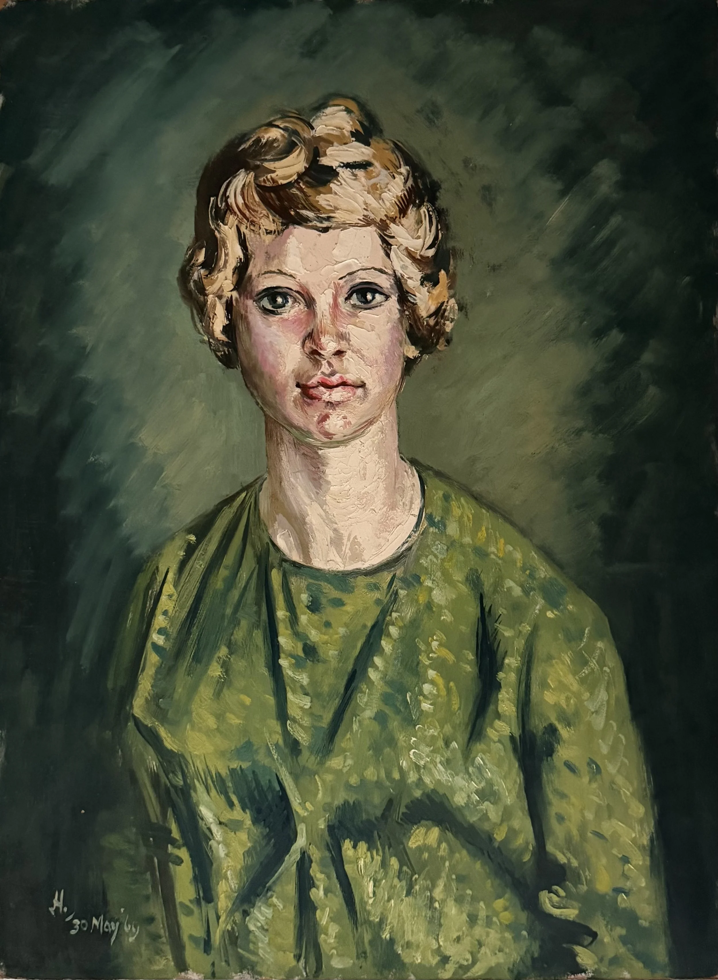 Portrait of a woman. Oil on board (24"x18")
30th May, 1969