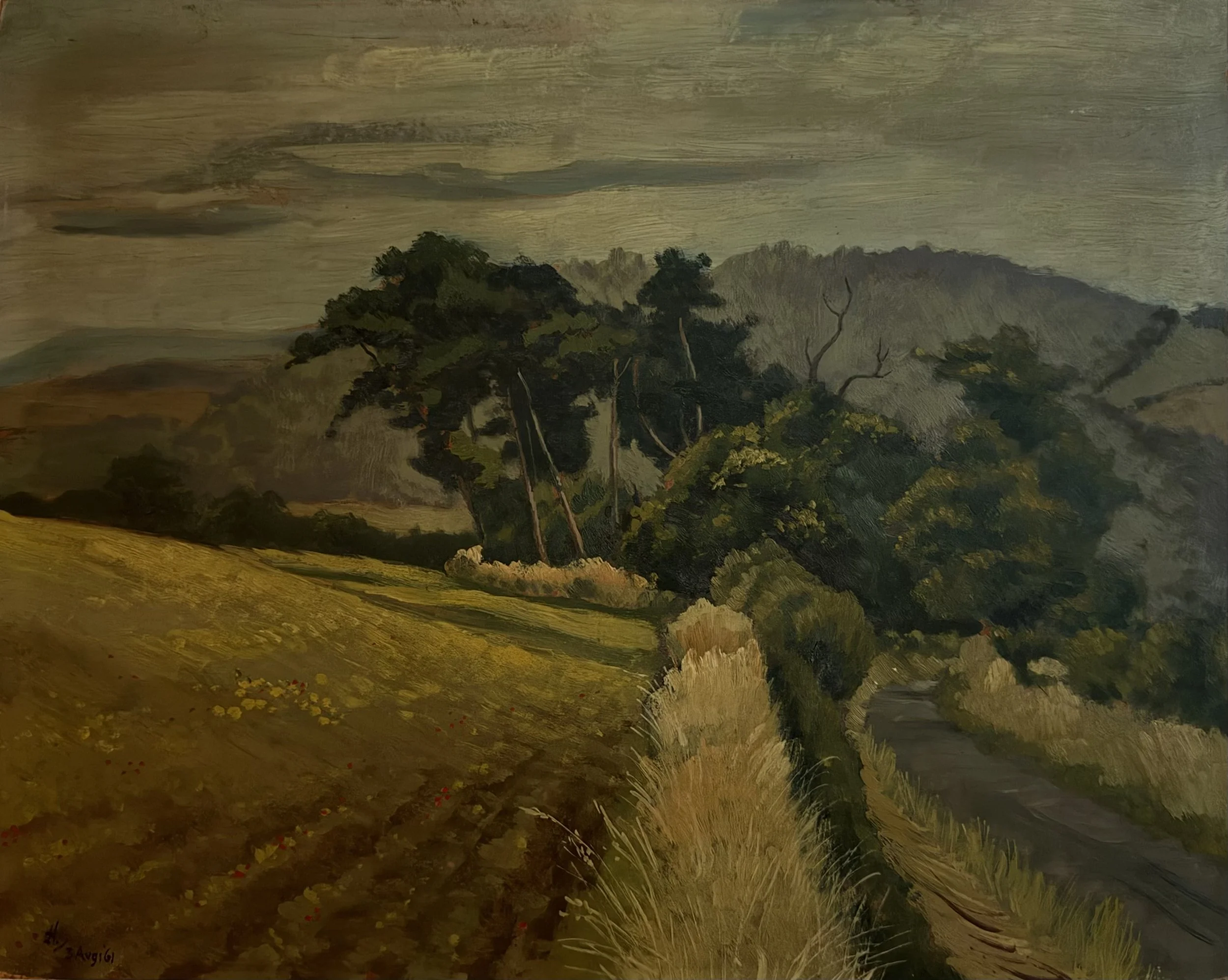 Rural landscape. Acrylic on board (19"x16")
3rd August, 1961