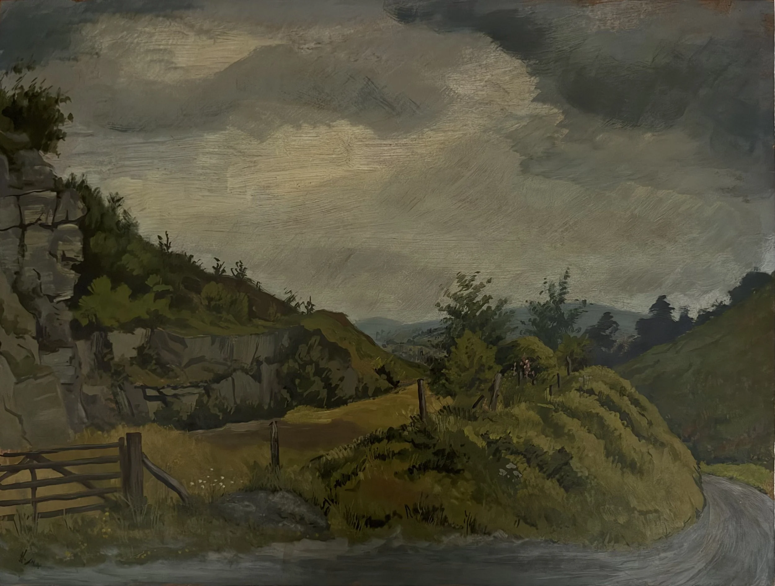 Rural scene with gate. Oil on Board (24"x18")
1964