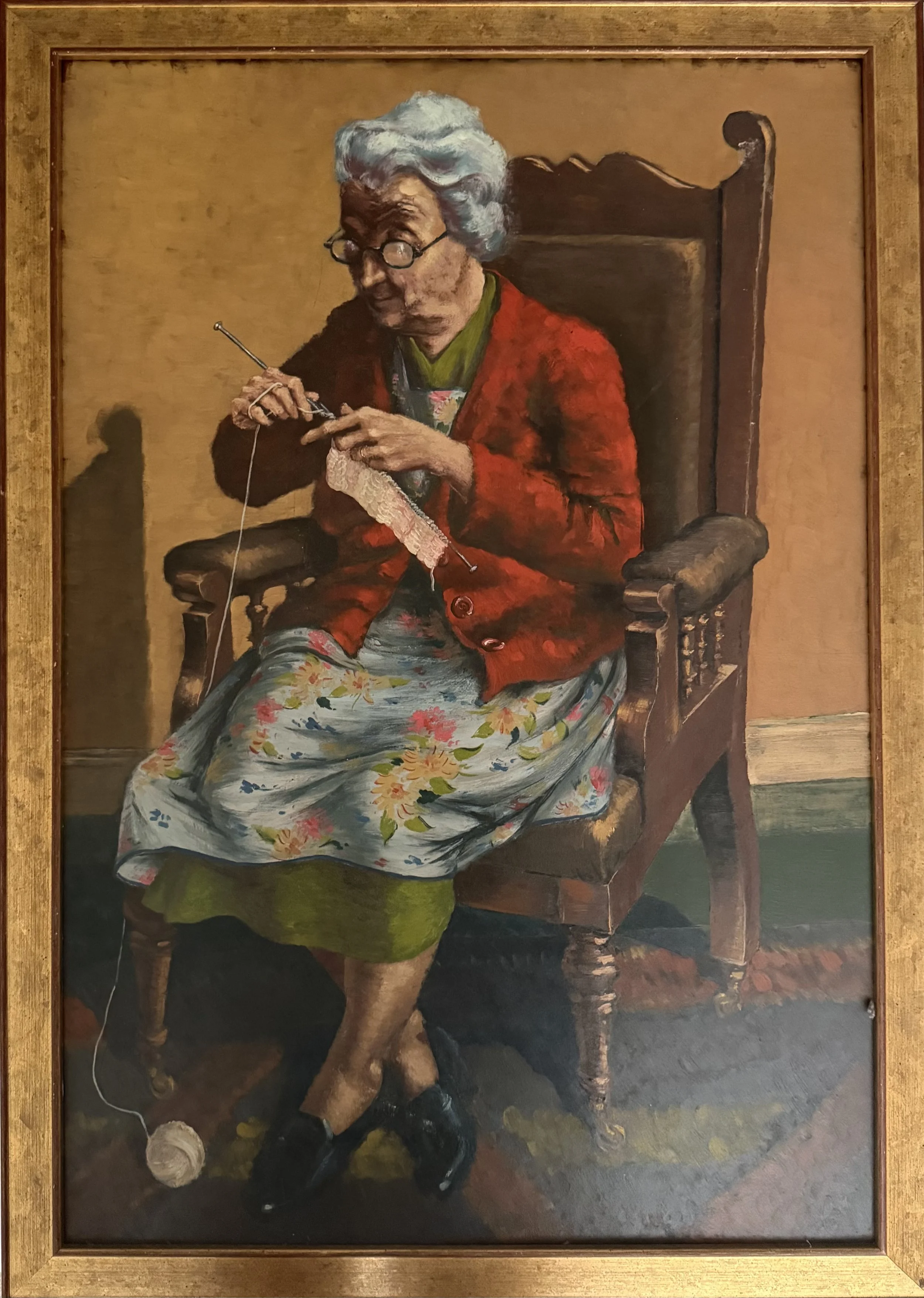 Seated Knitter. Acrylic on board (33"x22")
March, 1956