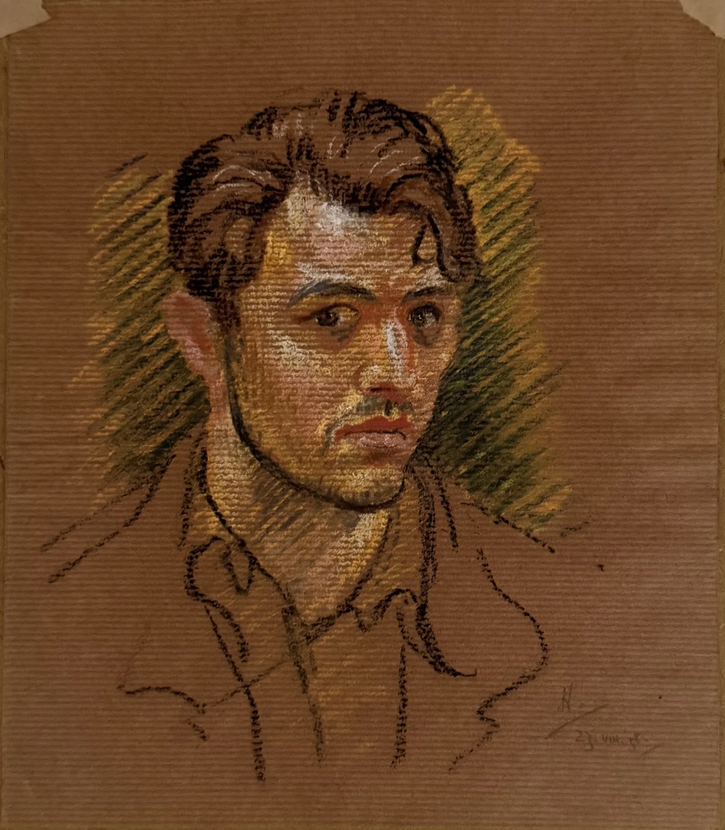 Portrait of a young man. Pastel on paper (9"x6")
23rd August, 1938