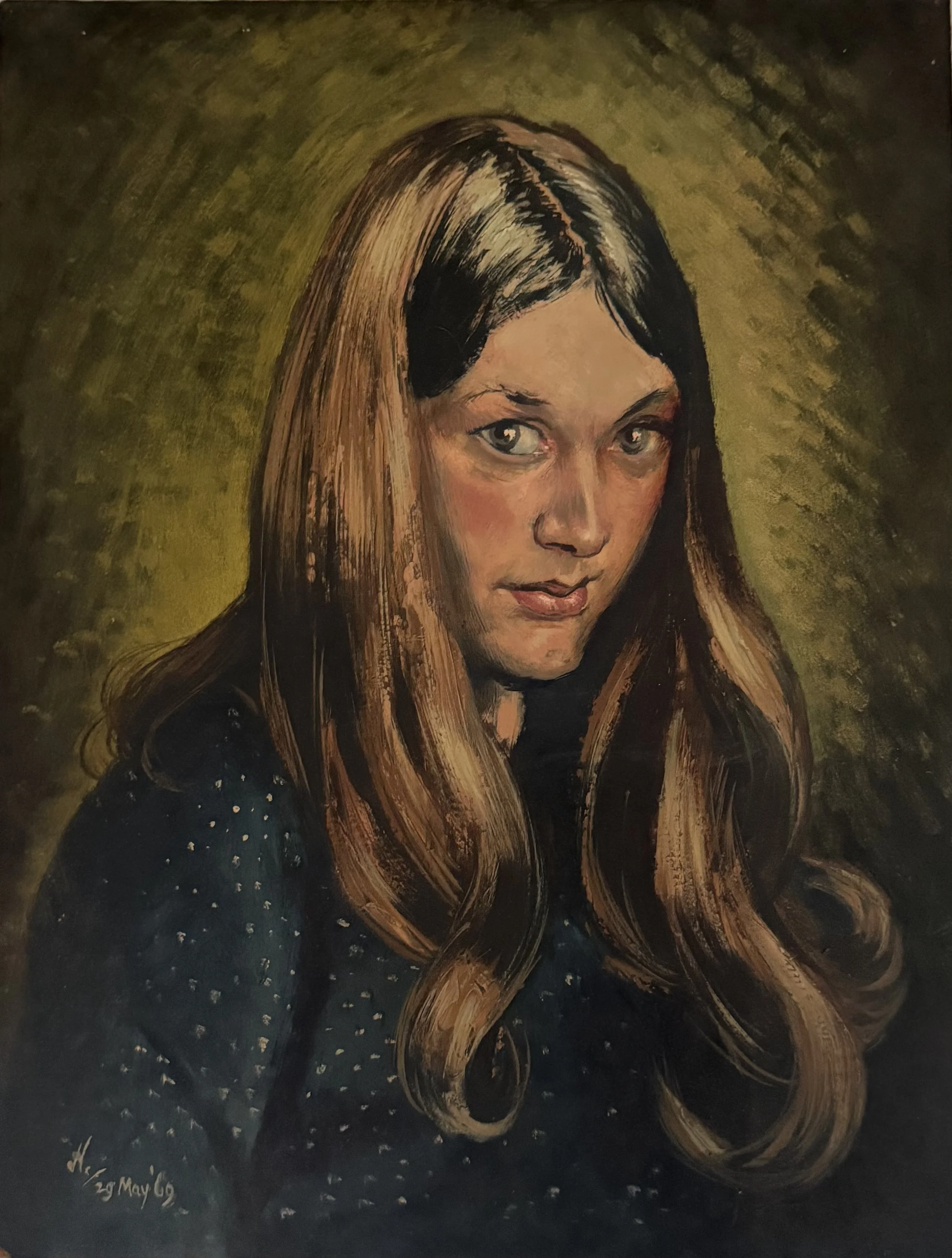 Portrait of a woman. Acrylic on board (18.5"x14")
29th May, 1969