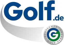 Logo von Golf.de mit Grünschirm und deutschem Golfverband-Emblem