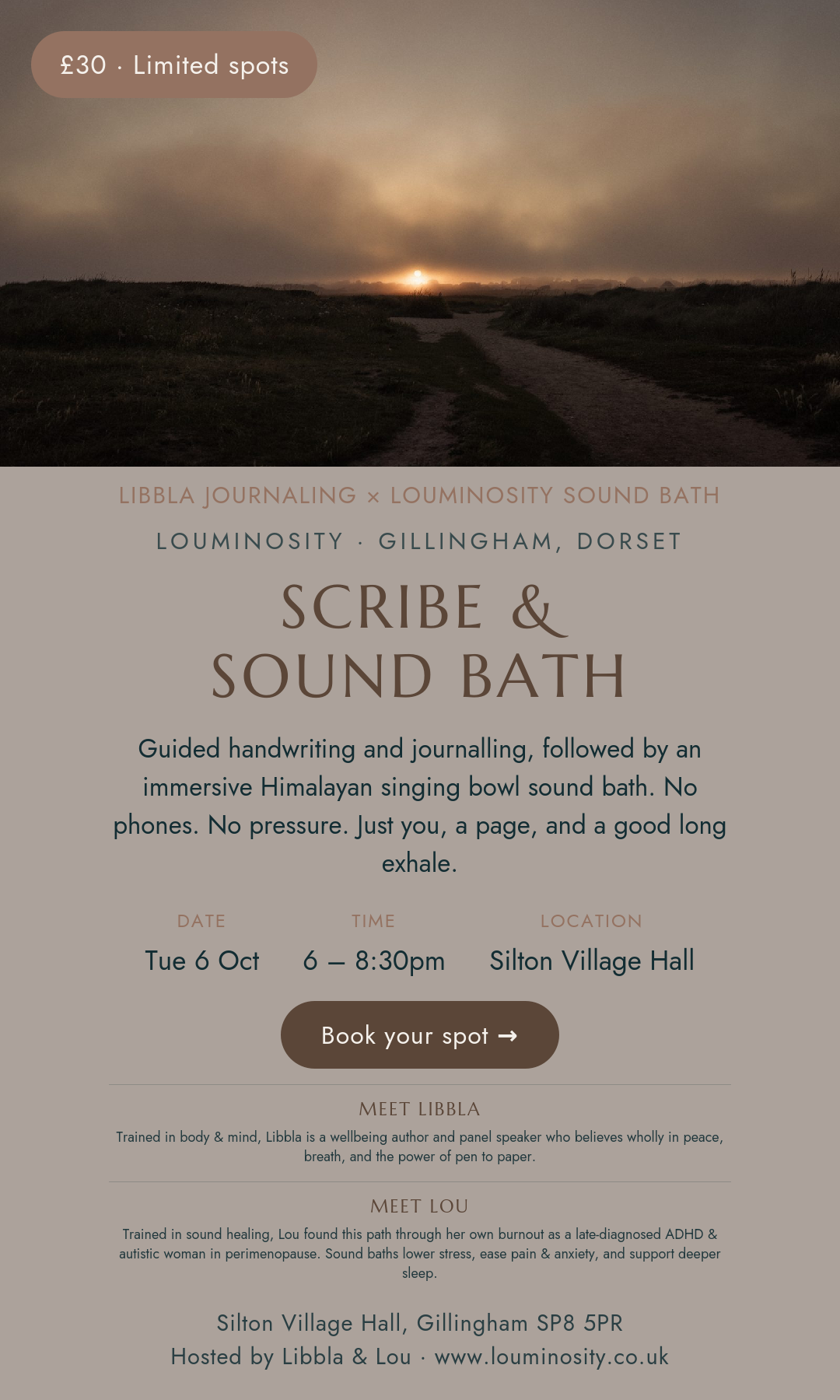 Scribe & Sound Bath Event