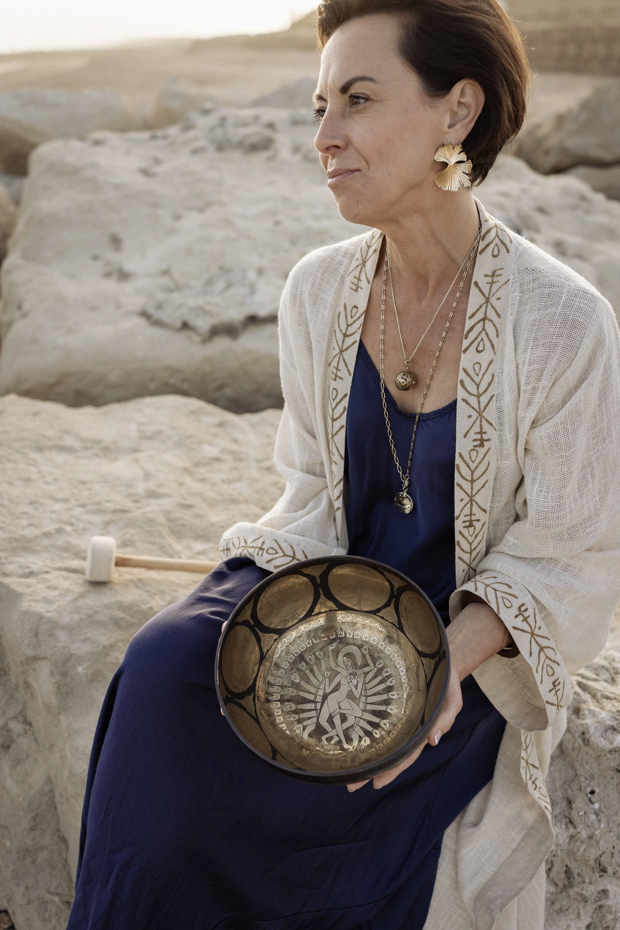 Lou Buck and a healing sound bowl