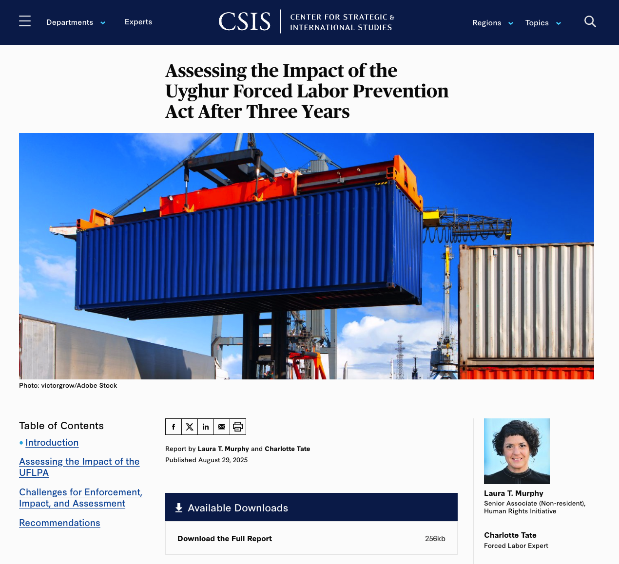 Assessing the Impact of the Uyghur Forced Labor Prevention Act After Three Years