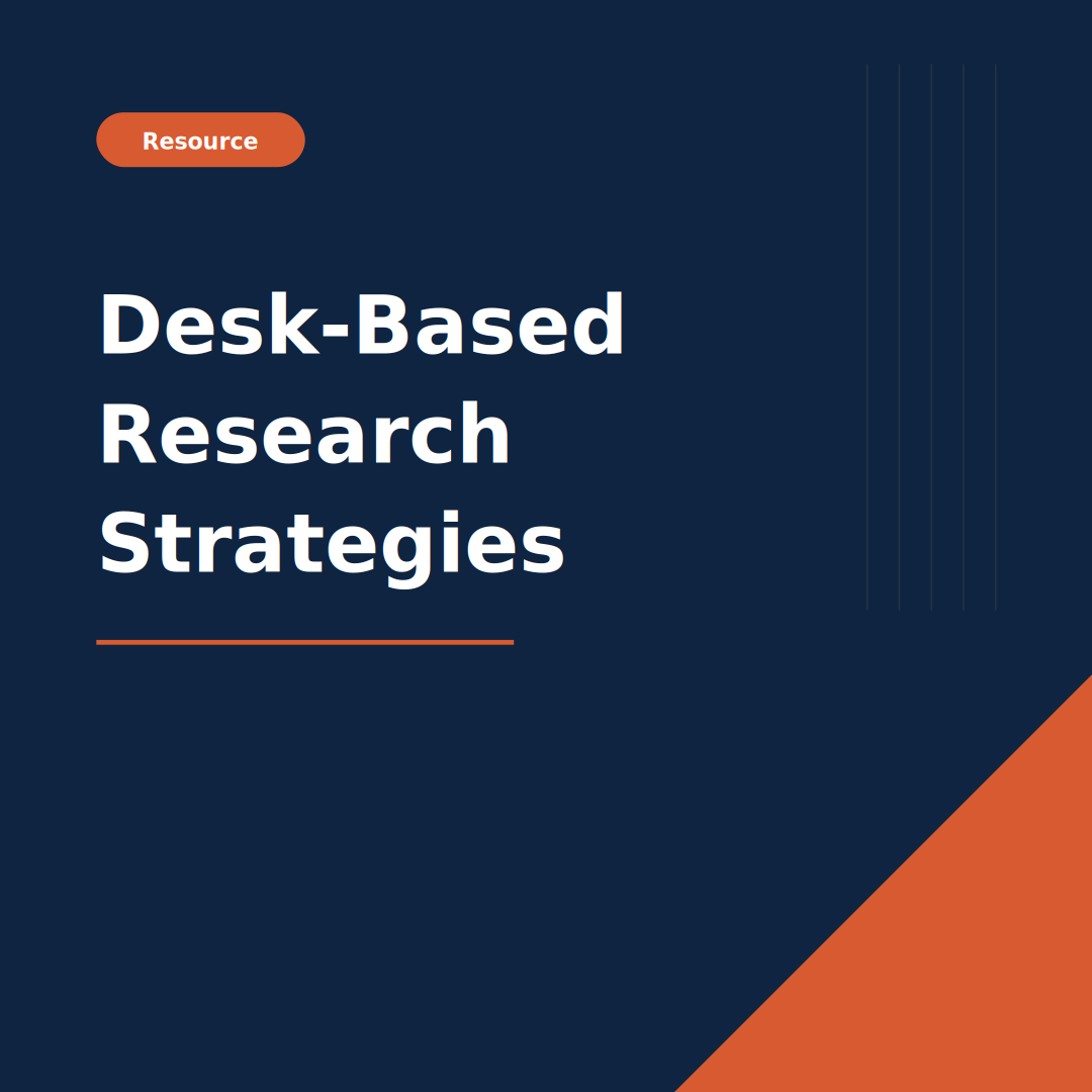 Cover image of a resource on desk-based research strategies.