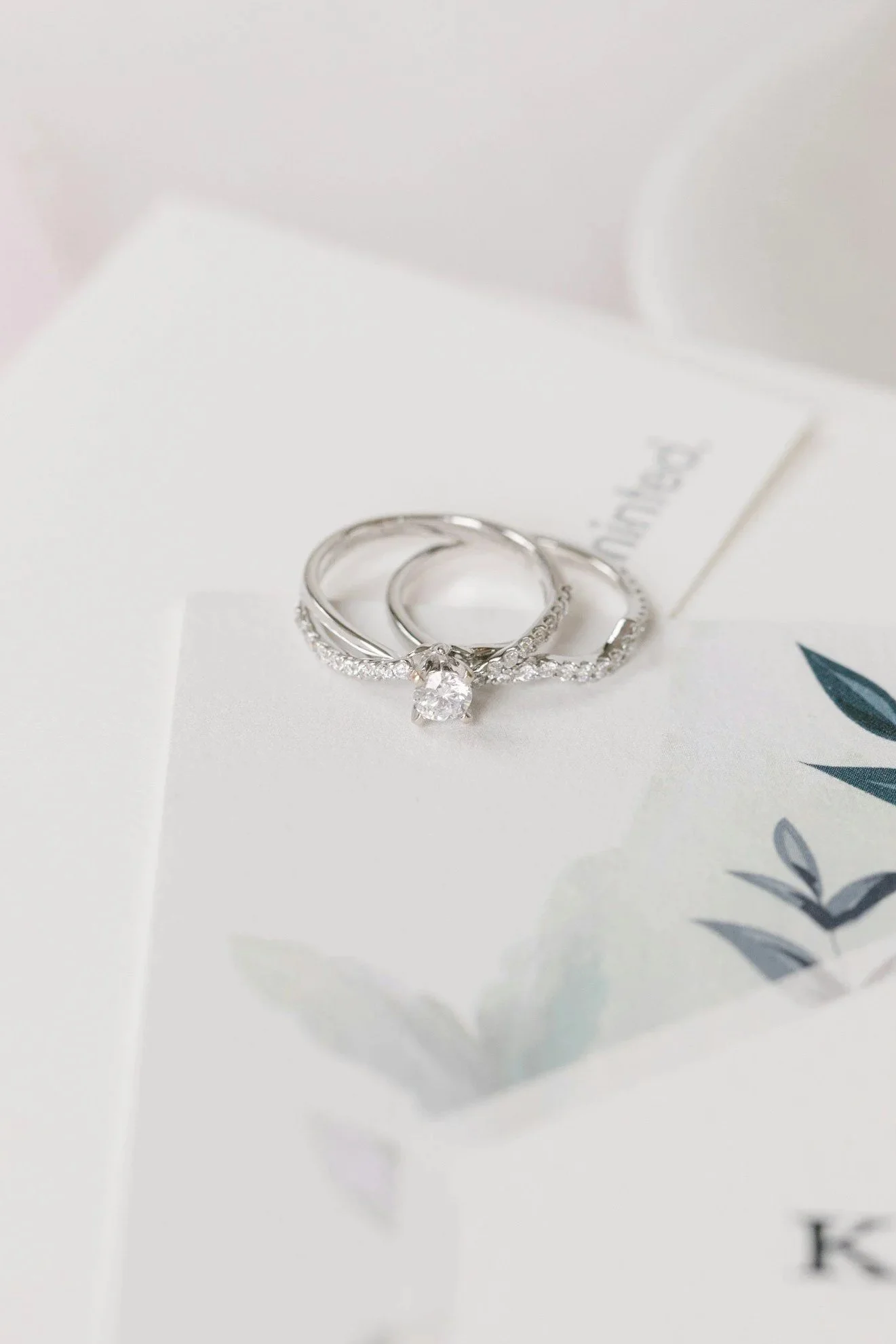 Two rings on a white paper background.