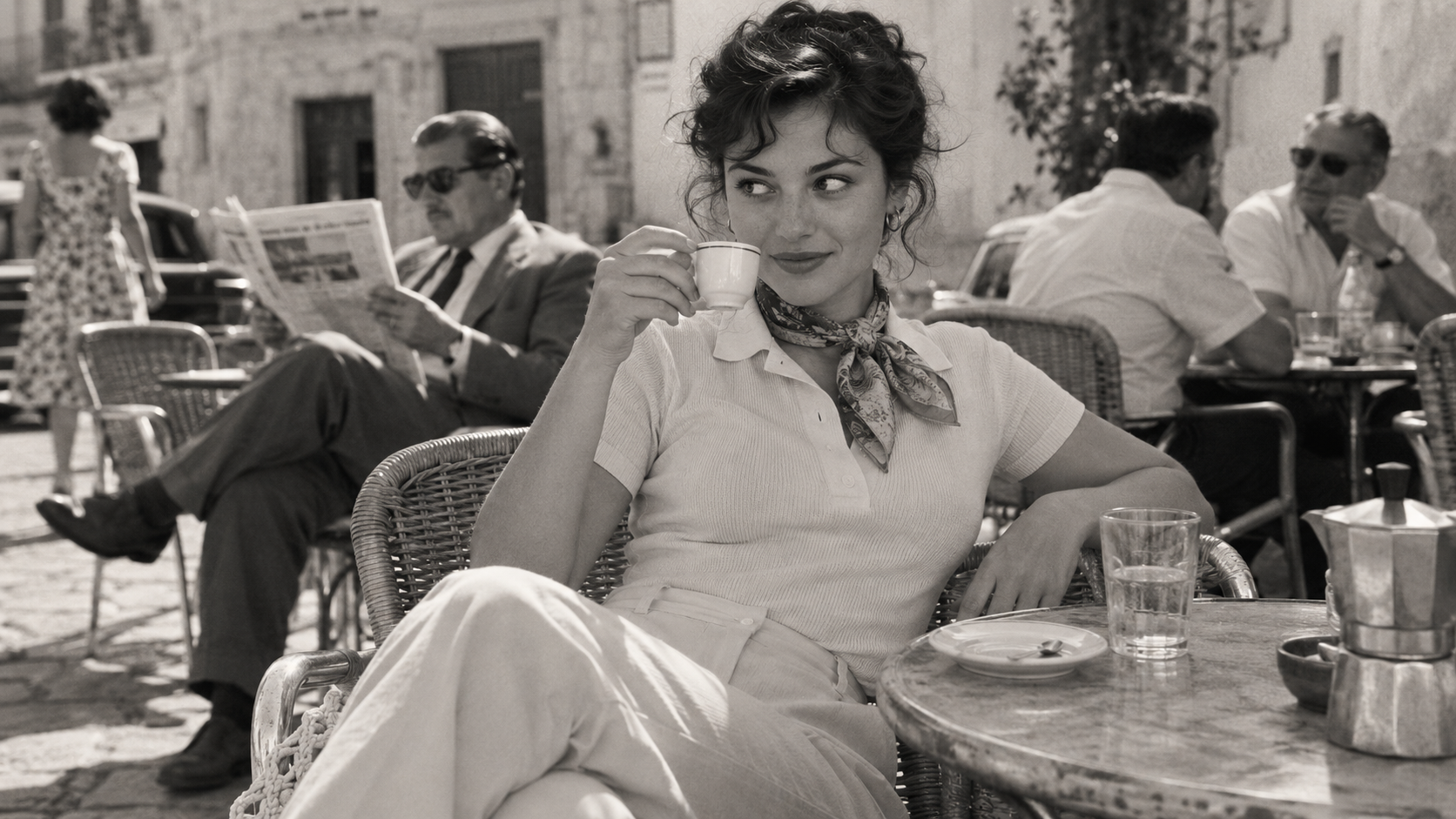 Cannolo - Retro café conversation in the sun