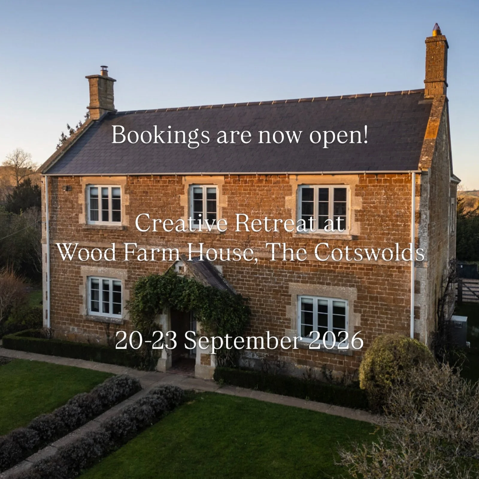 Bookings are now open 💫 

Join us for a few days at the beautiful Wood Farm House in the Cotswolds 

If you&rsquo;ve been craving a few days to reconnect with your creative side and experience the joy of making with delicious food, great company and