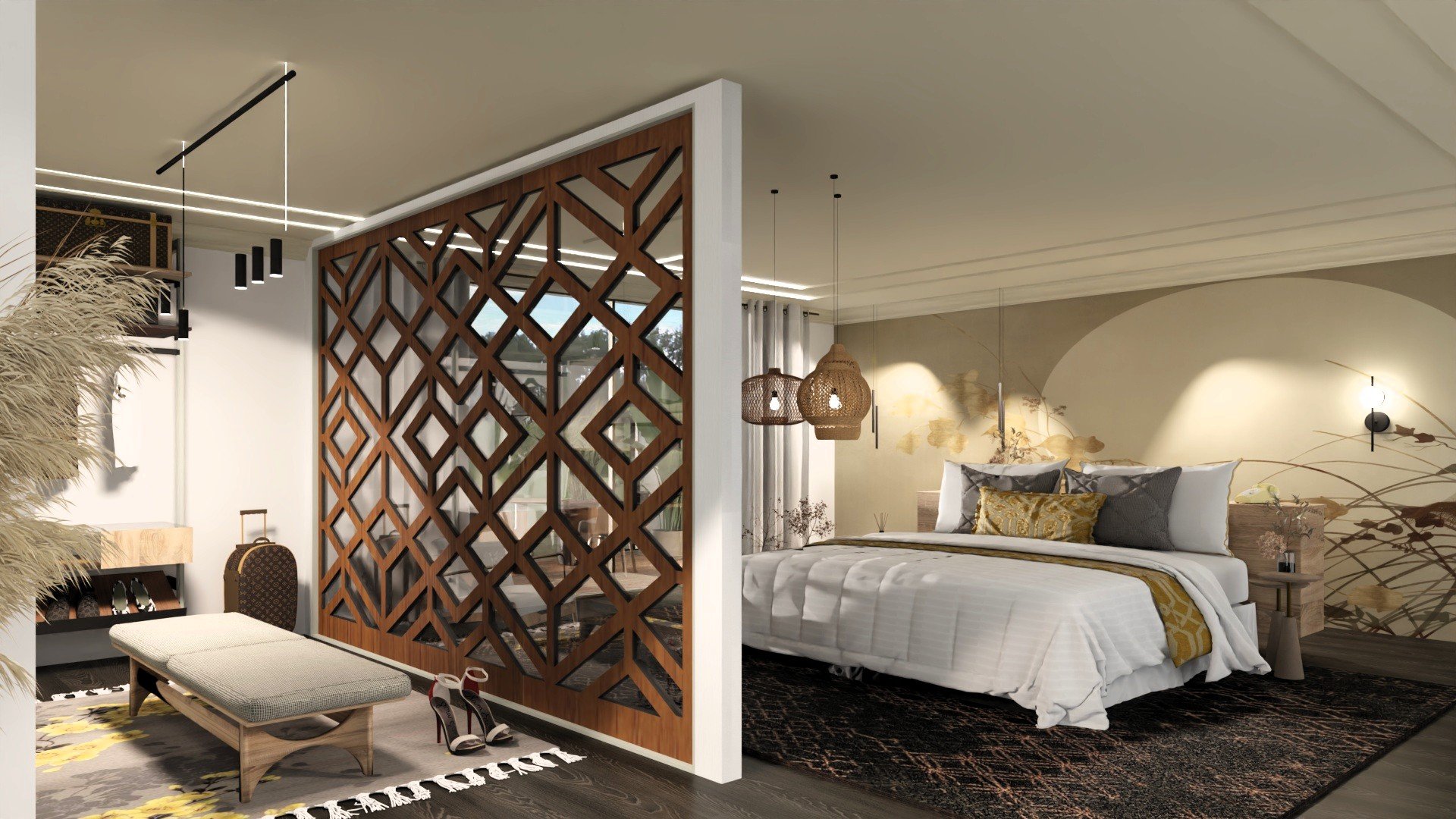 Açafrão Suite | Design de interiores Quarto Alojamento de Charme